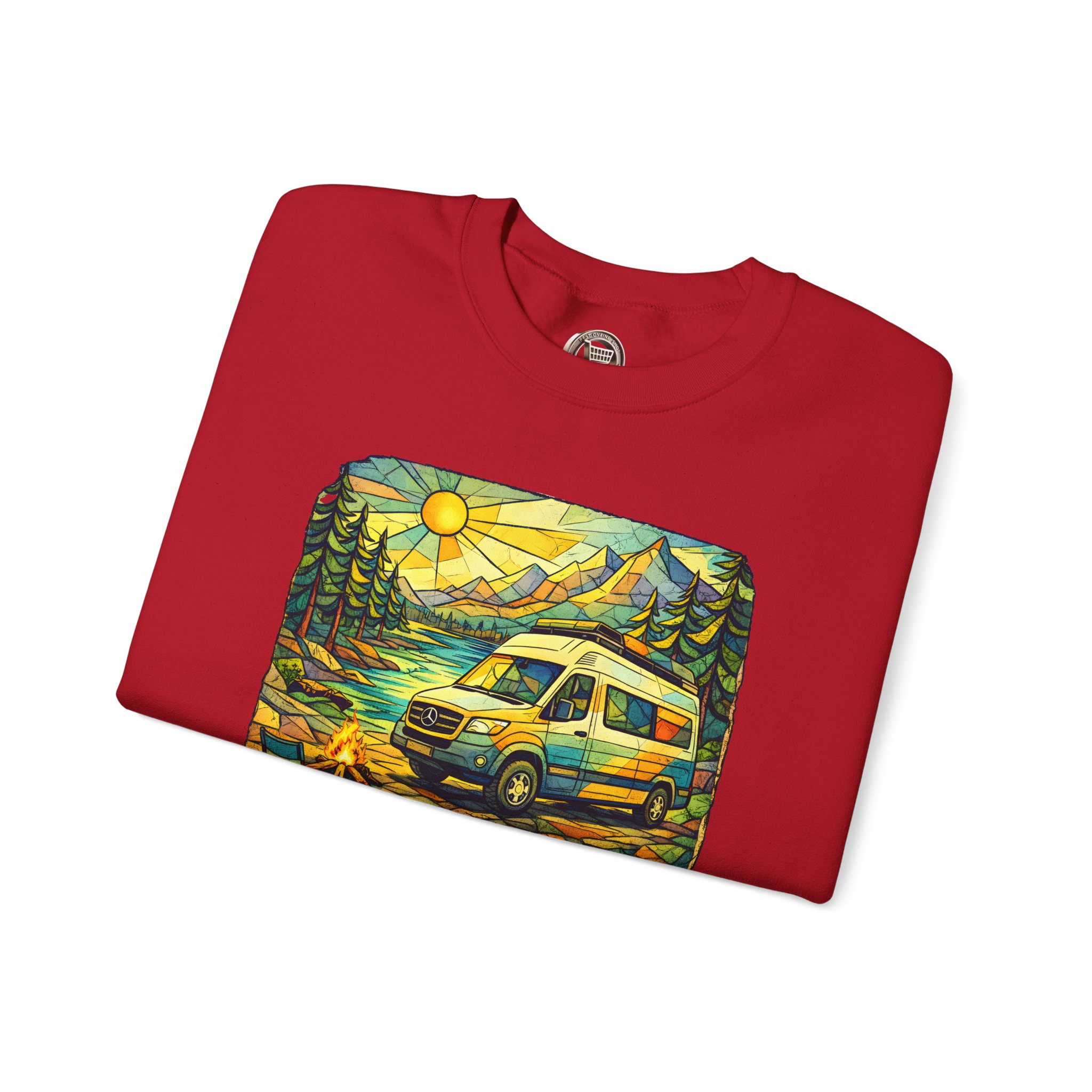 Unisex Heavy Blend™ Crewneck Sweatshirt — "Go Where You Feel Most Alive" Design Cubic-Line