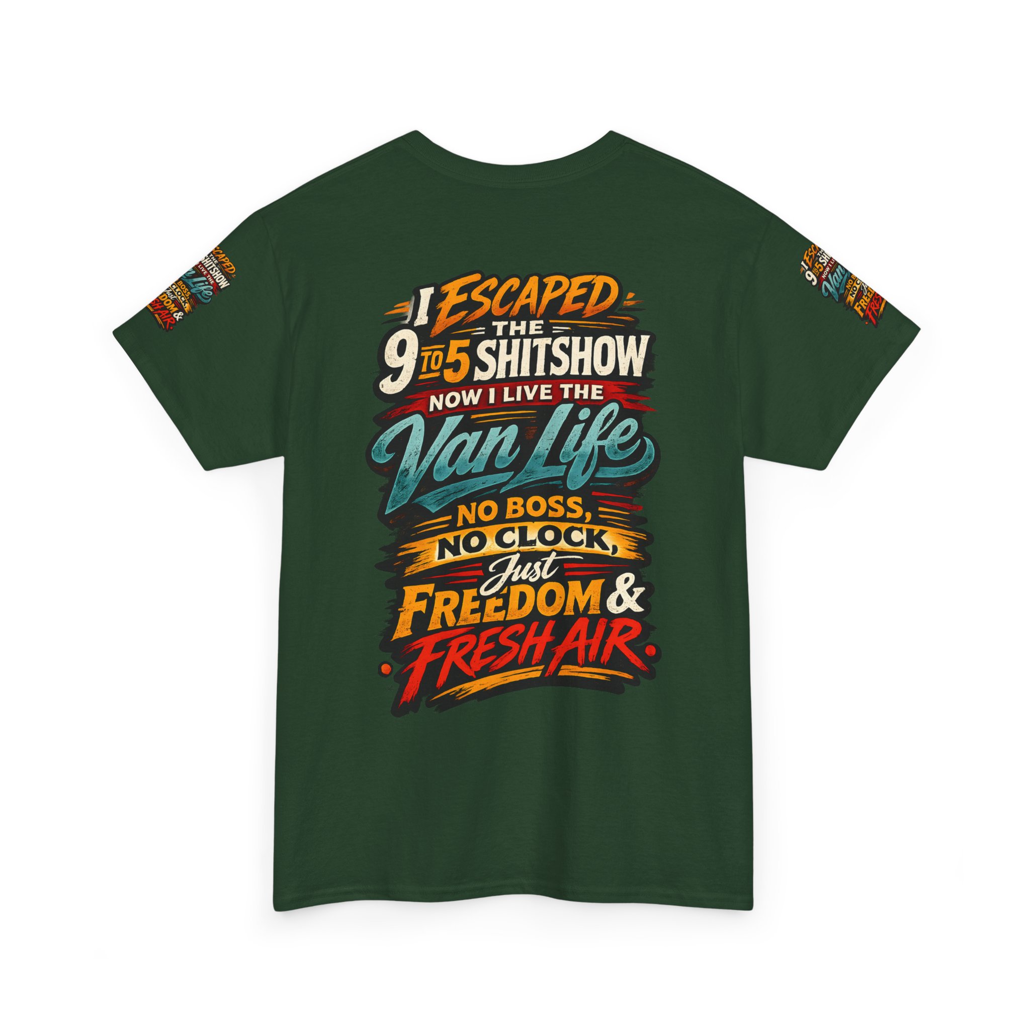 Unisex Heavy Cotton Tee — "I Escaped The 9 To 5" Design F**K-Line