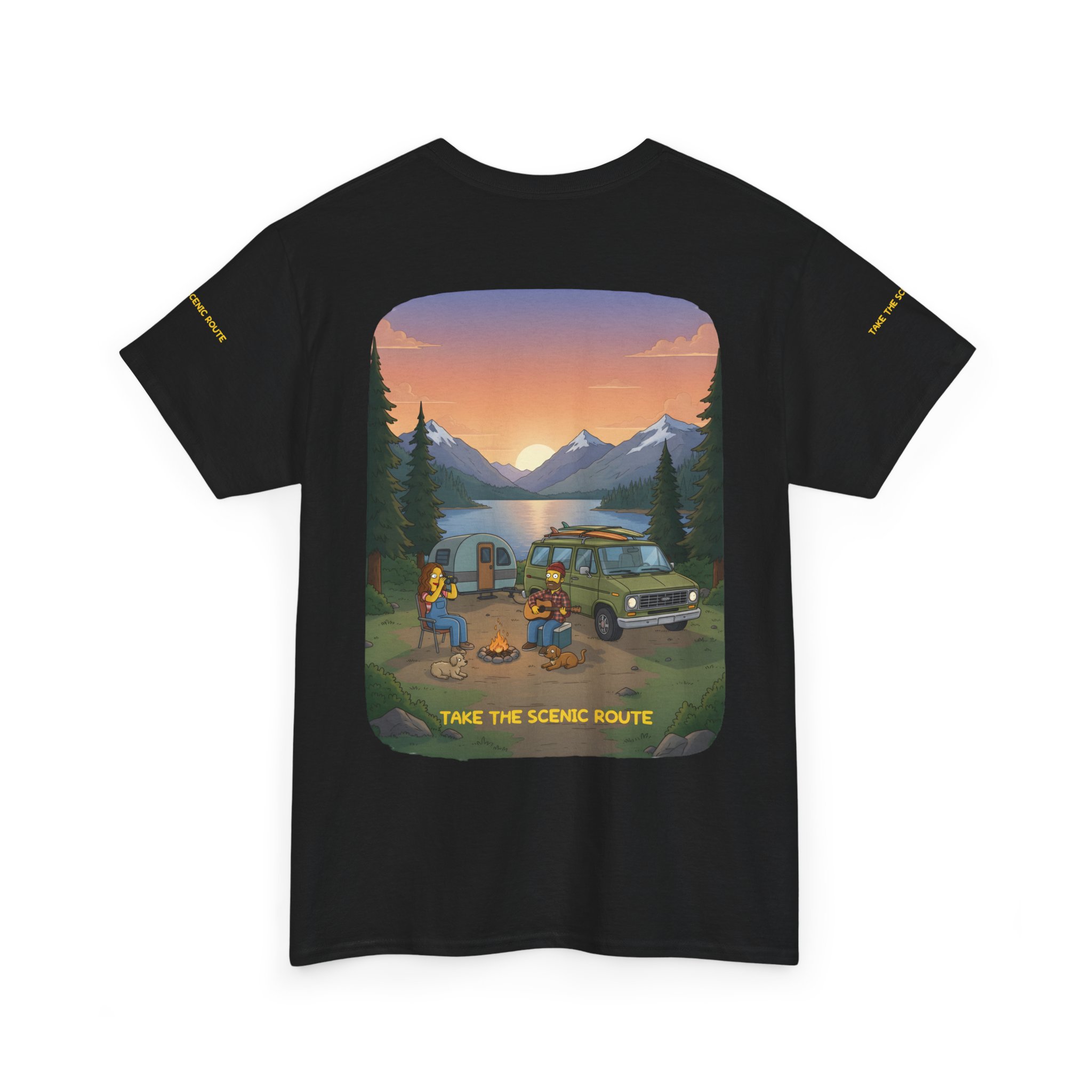 Unisex Heavy Cotton Tee — "Take The Scenic Route" Design Sitcom-Line