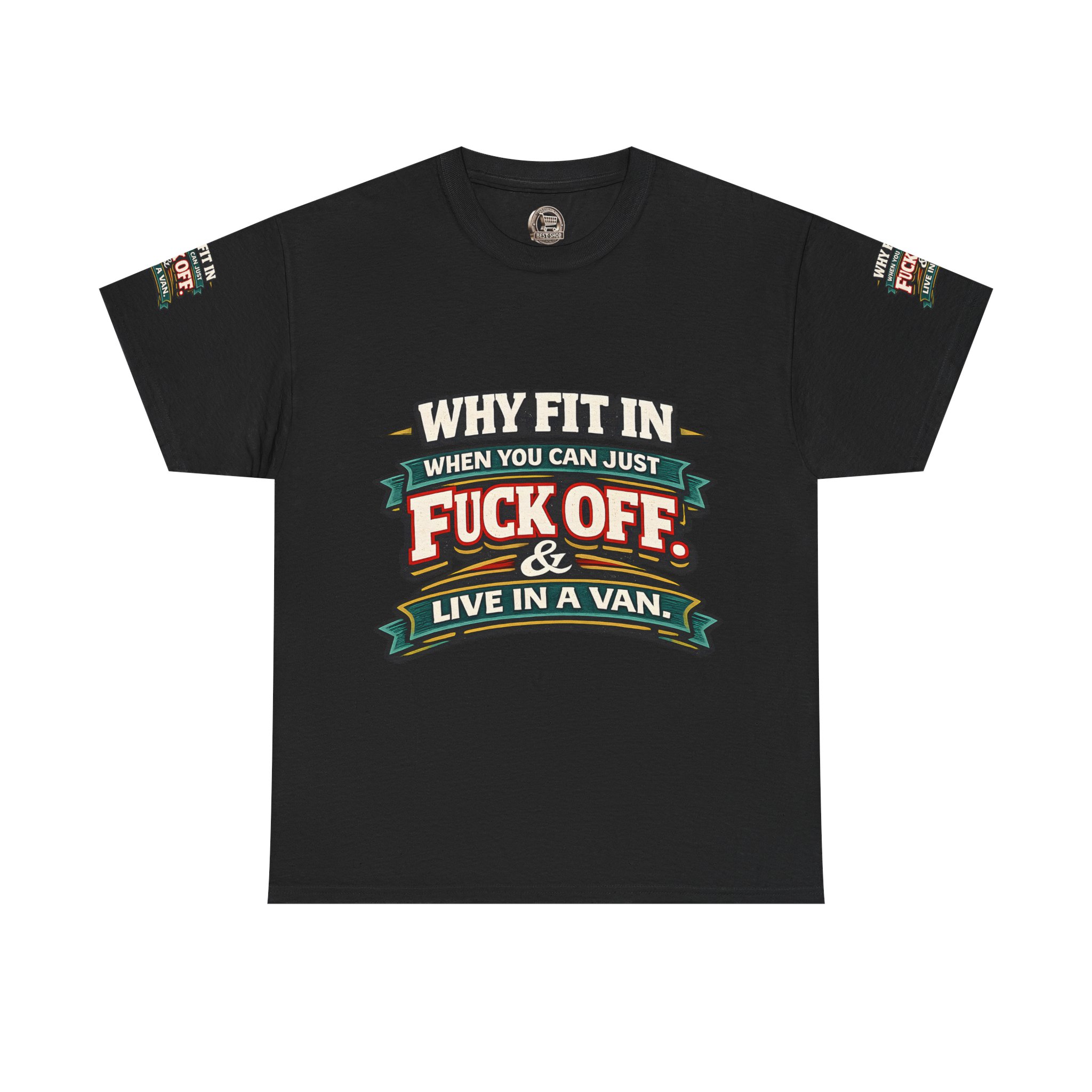 Unisex Heavy Cotton Tee — "Why Fit In" Design F**K-Line