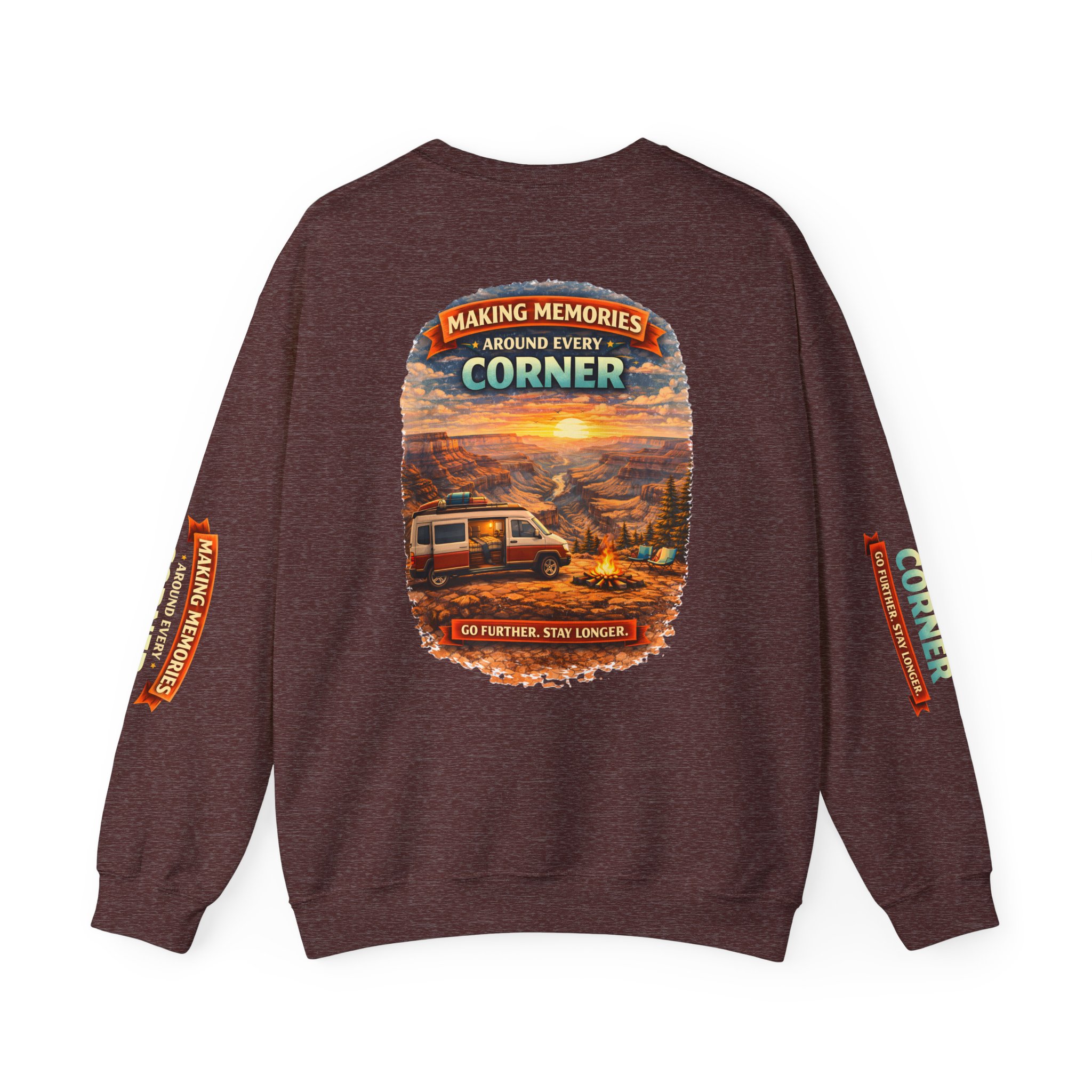 Unisex Heavy Blend™ Crewneck Sweatshirt — "Making Memories Around Every Corner" Design Scenic-Line