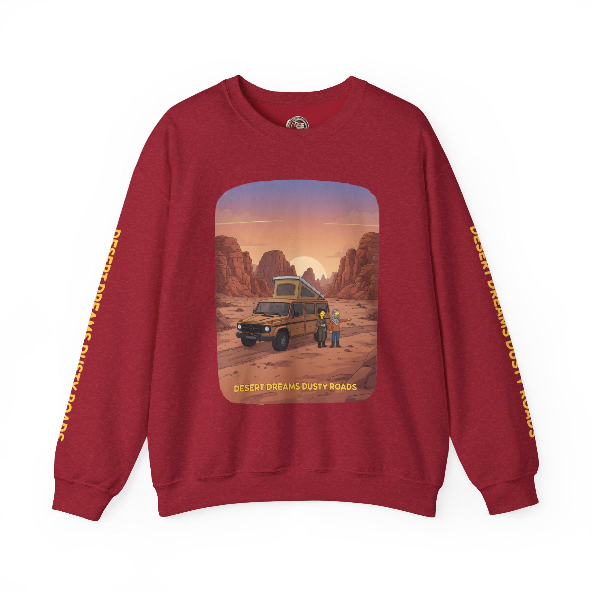 Unisex Heavy Blend™ Crewneck Sweatshirt — "Desert Dreams Dusty Roads" Design Sitcom-Line