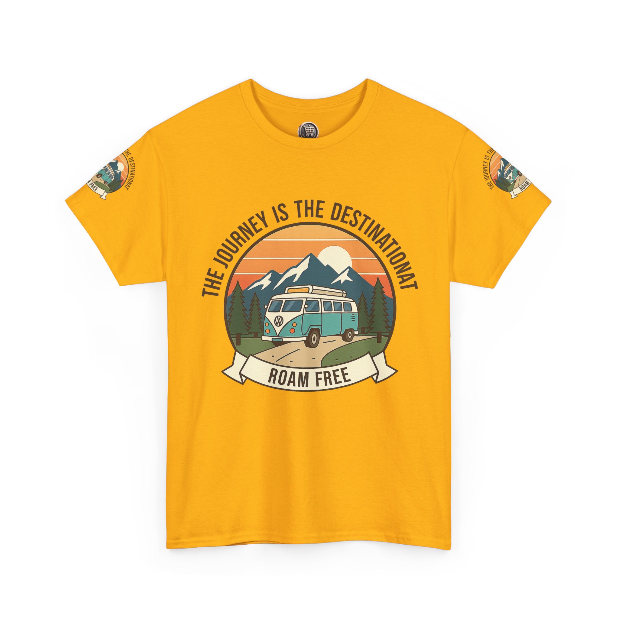 Unisex Heavy Cotton Tee — "The Journey Is The Destination" Roam Free Travel Shirt