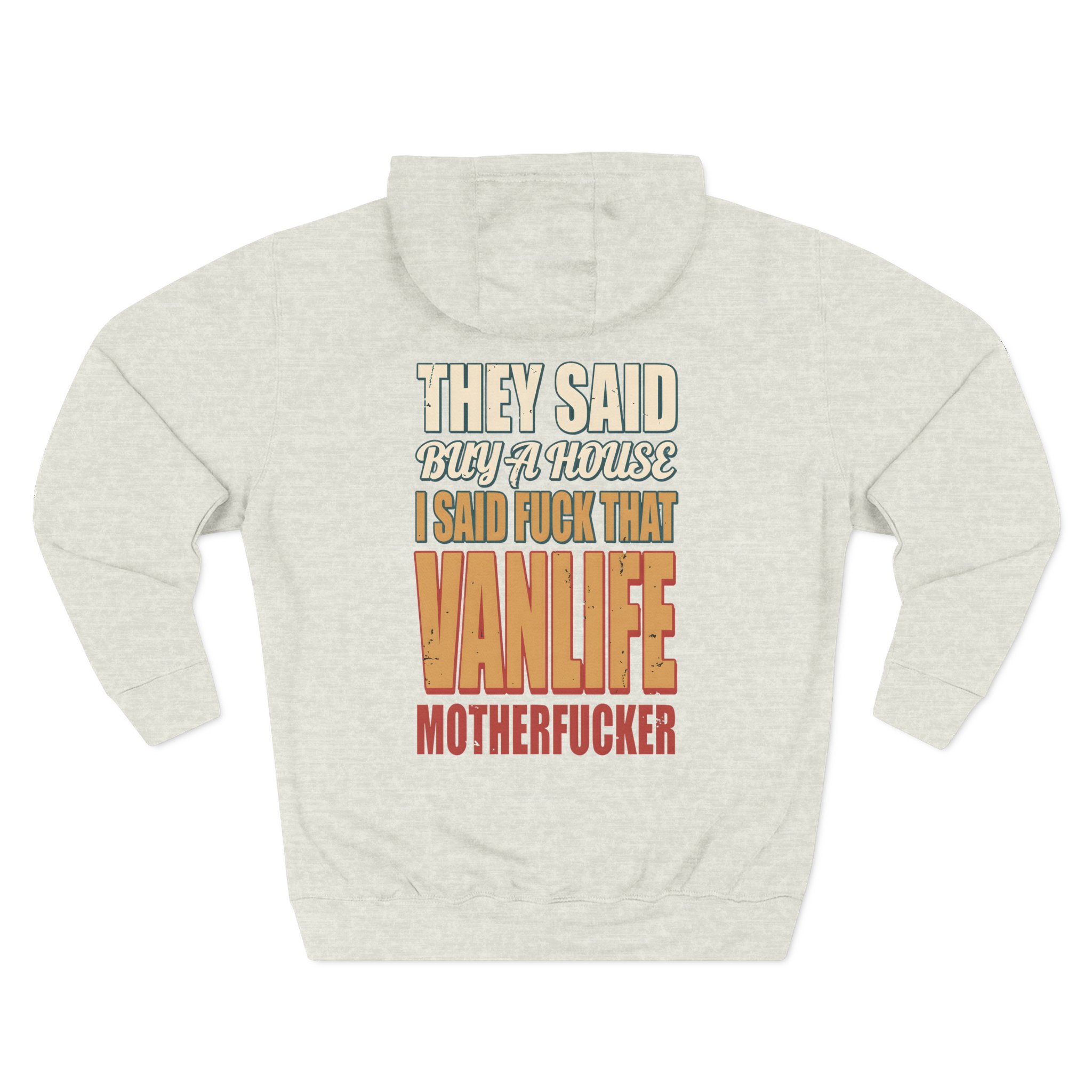 2397867027755793733_2048.jpeg Three-Panel Fleece Hoodie - "They Said Buy A House" Design F**K-Line