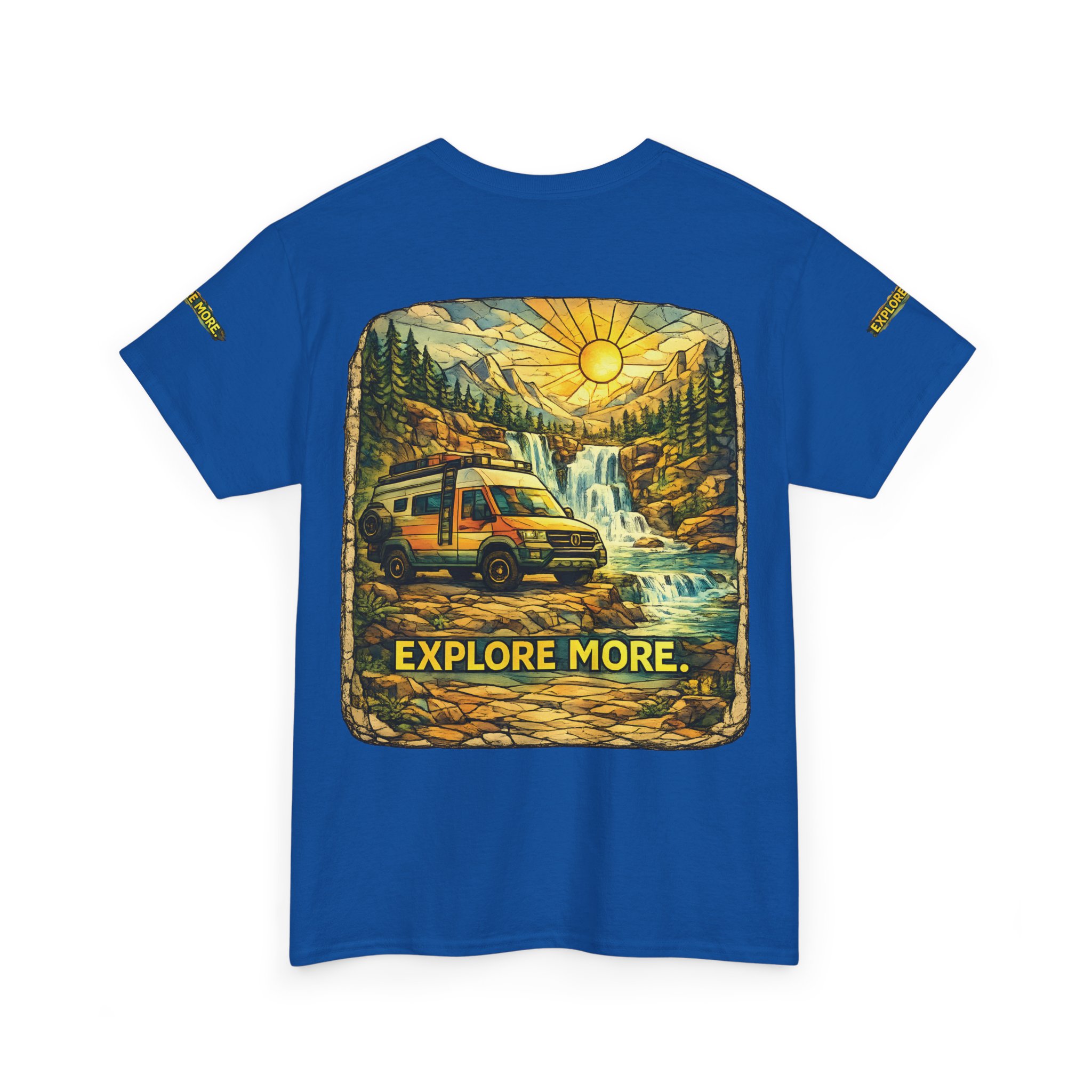 Unisex Heavy Cotton Tee — "Explore More" Design Cubic-Line