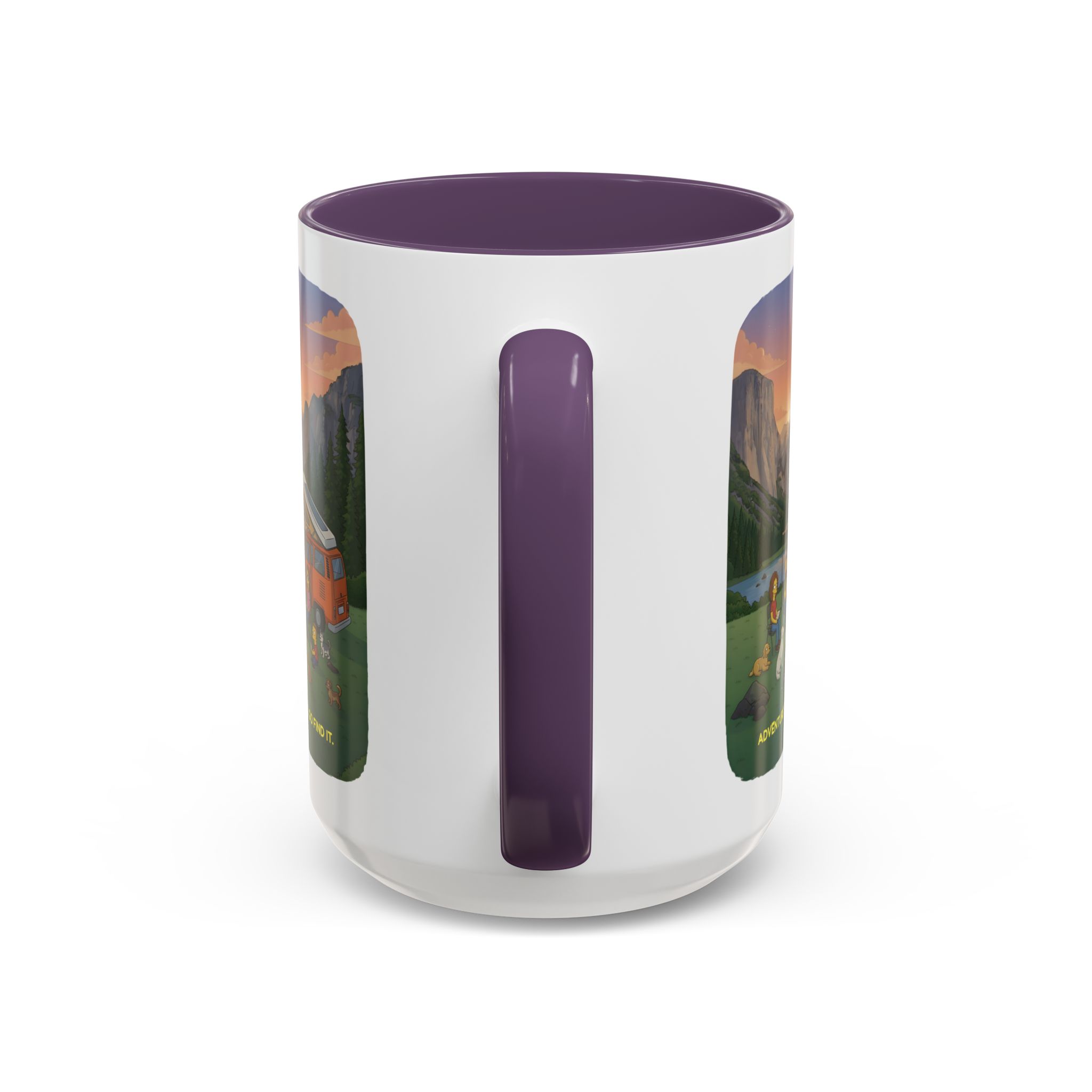 Accent Coffee Mug (11, 15oz) — "Adventure Awaits-Go Find It"" Design Sitcom-Line
