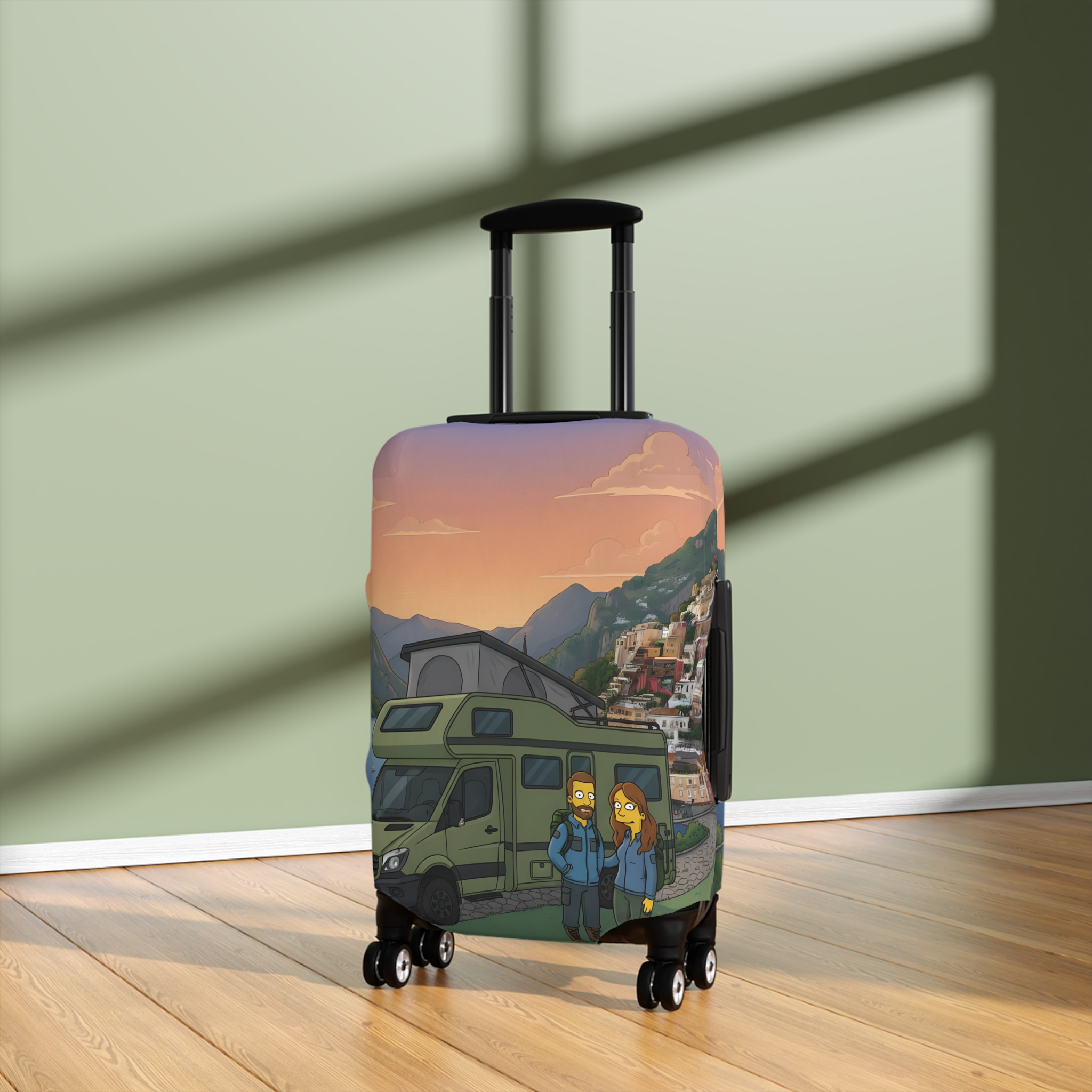 2414354788923740996_2048.jpeg Luggage Cover — Adventure Camper Sketch Travel Suitcase(Design Sitcom-Line)