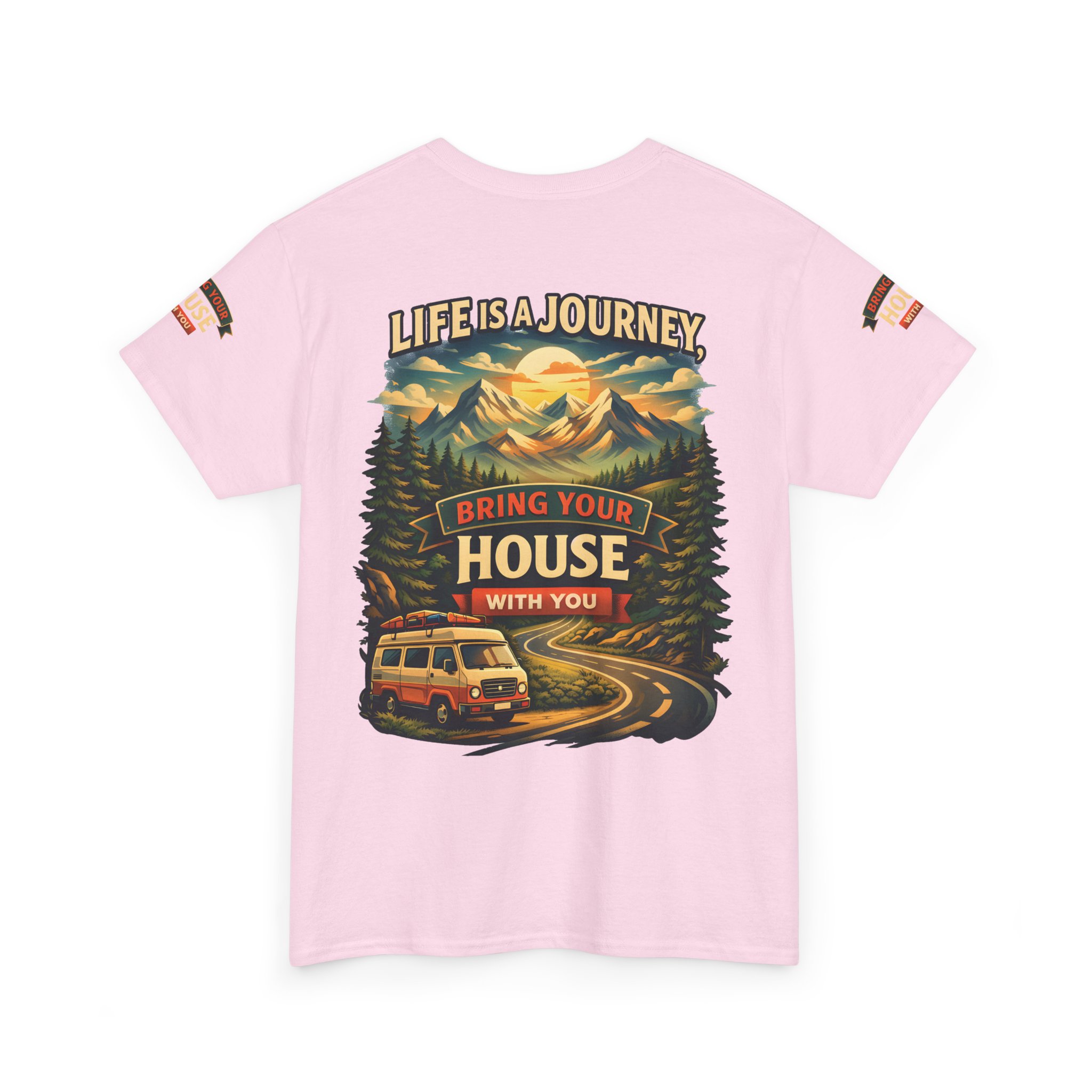 2418077372511488223_2048.jpeg Unisex Heavy Cotton Tee — "Live Is A Journey-Bring Your House With You" Design Scenic-Line