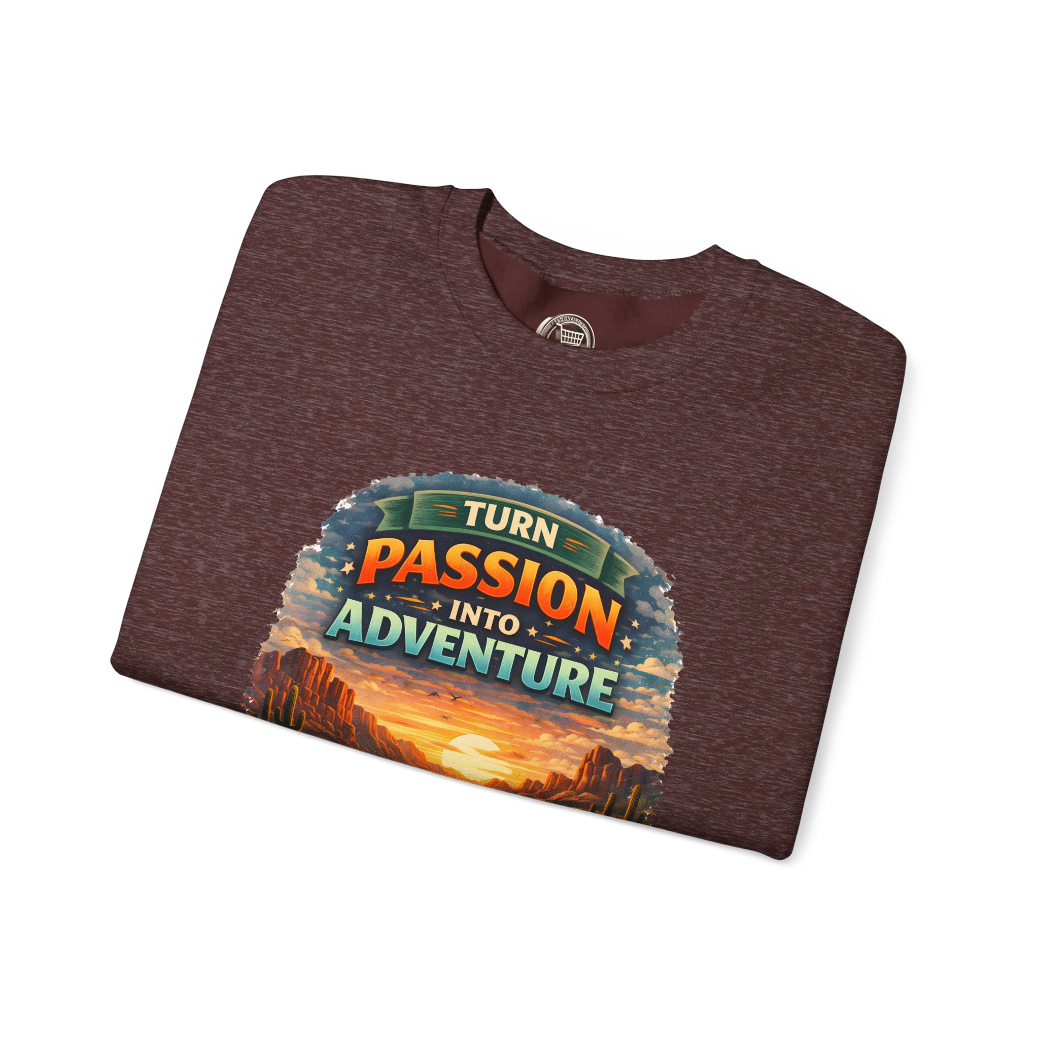 Unisex Heavy Blend™ Crewneck Sweatshirt — "Turn Passion Into Adventure" Design Scenic-Line