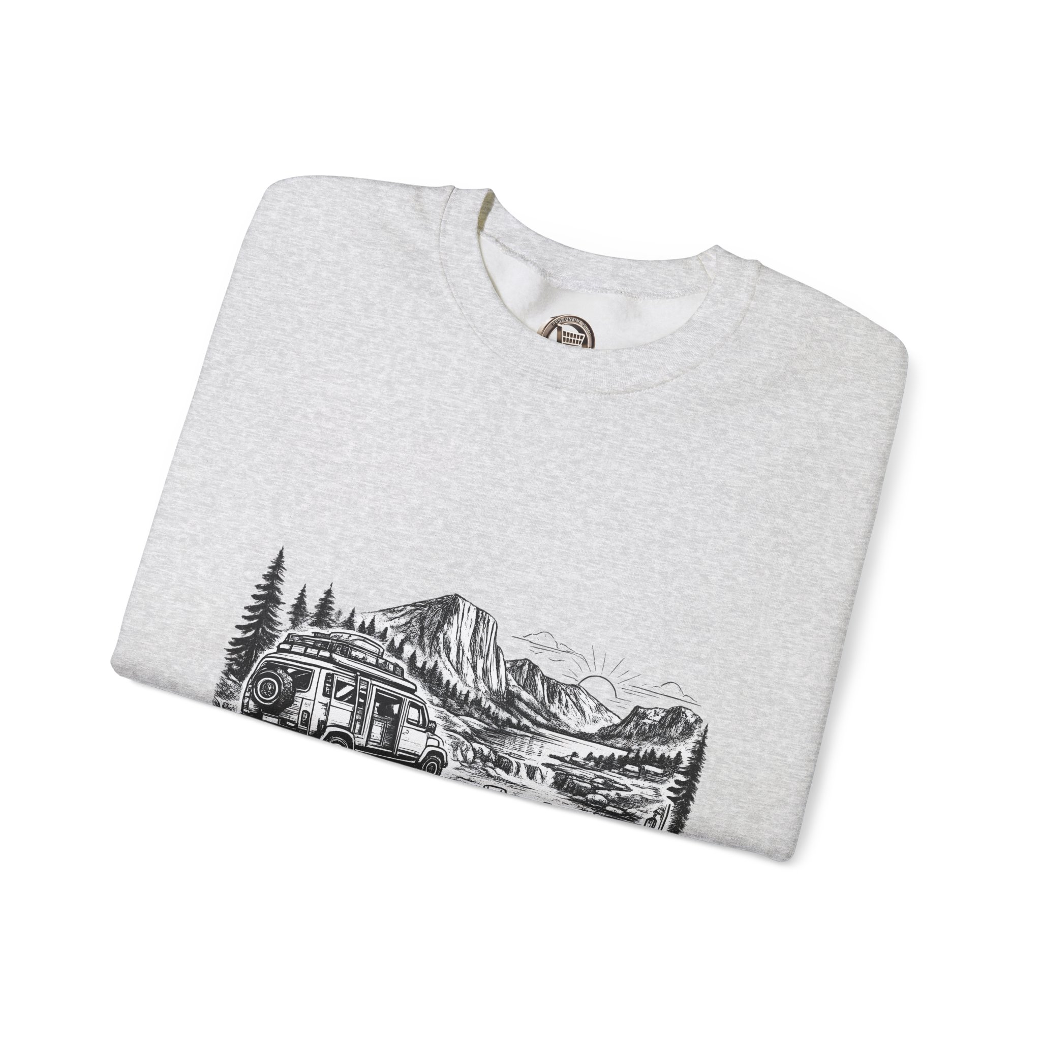 2421017620839321376_2048-1.jpeg Unisex Heavy Blend™ Crewneck Sweatshirt — "Take The Scenic Route" Design Minimal-Line