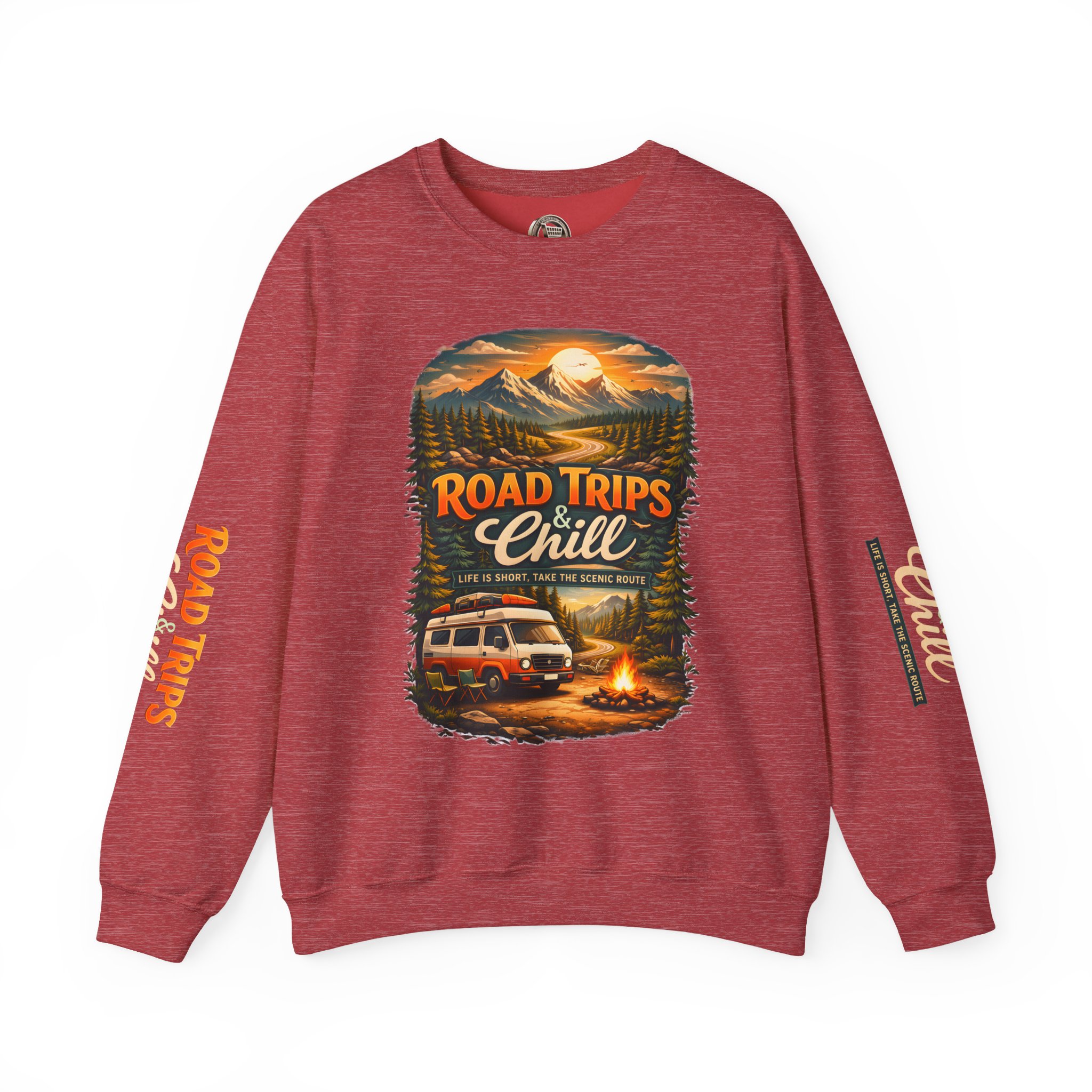 242632311324884056_2048.jpeg Unisex Heavy Blend™ Crewneck Sweatshirt — "Road Trips & Chill" Design Scenic-Line