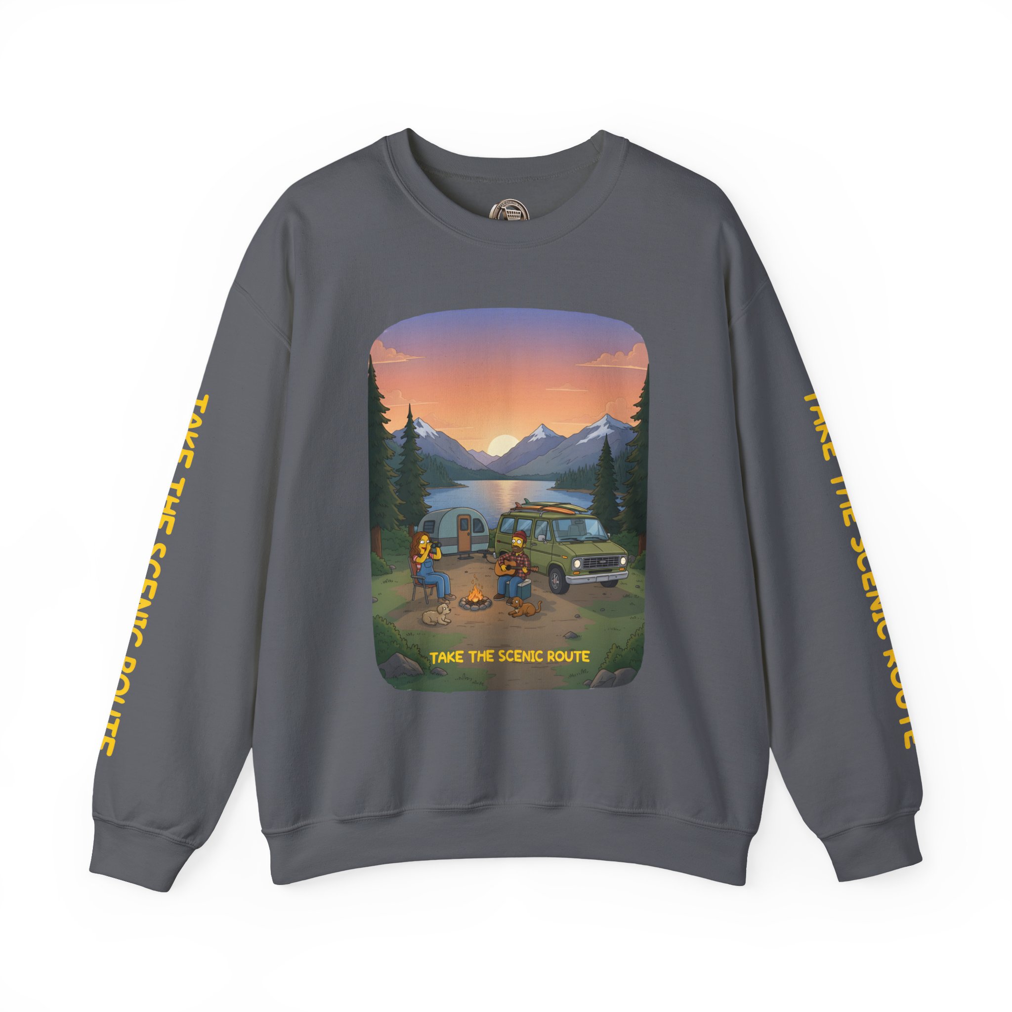 Unisex Heavy Blend™ Crewneck Sweatshirt — "Take The Scenic Route" Design Sitcom-Line