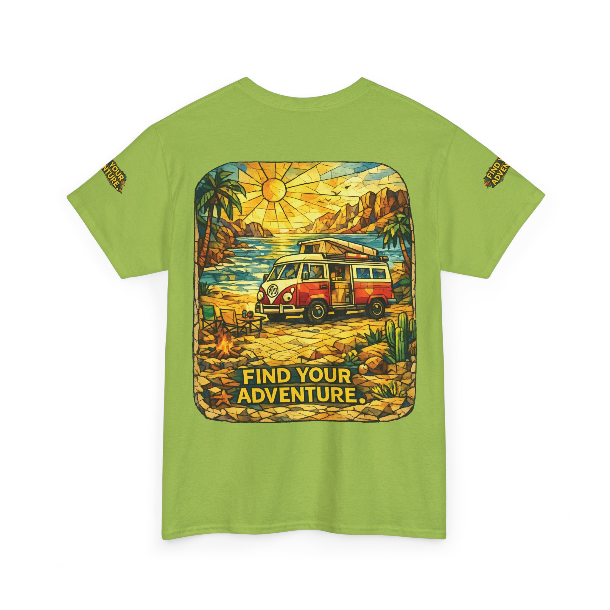 Unisex Heavy Cotton Tee — "Find Your Adventure" Design Cubic-Line