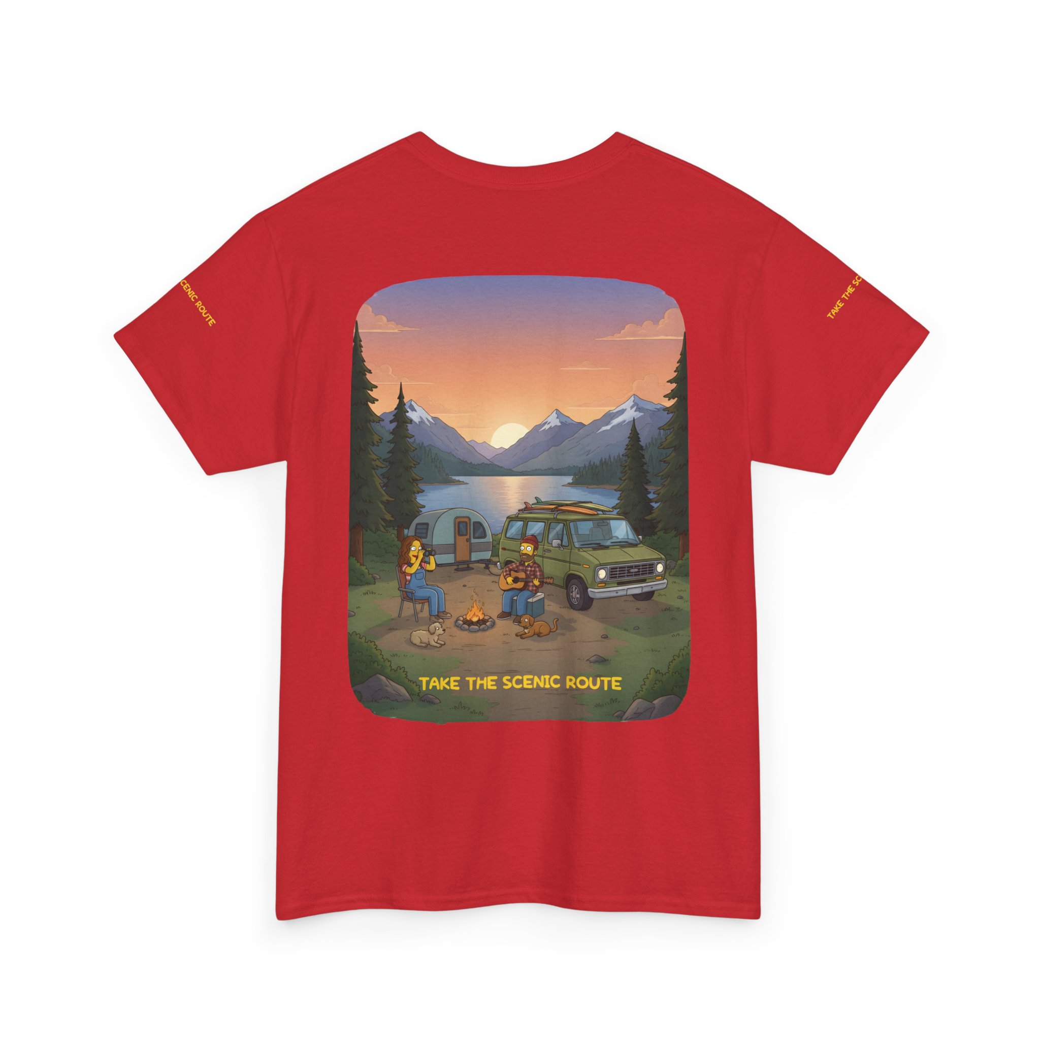 Unisex Heavy Cotton Tee — "Take The Scenic Route" Design Sitcom-Line