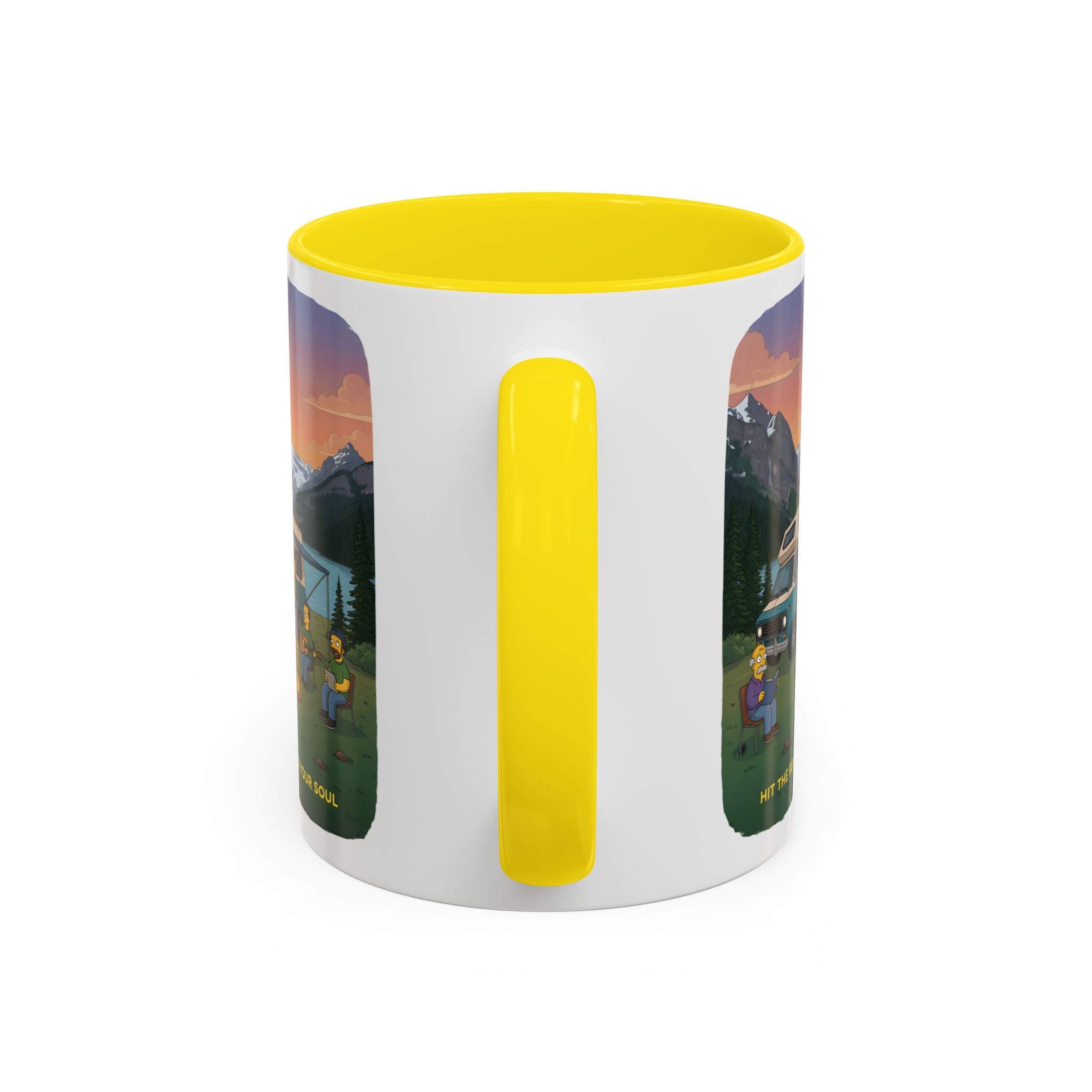 Accent Coffee Mug (11, 15oz) — "Hit The Road-Find Your Soul" Design Sitcom-Line