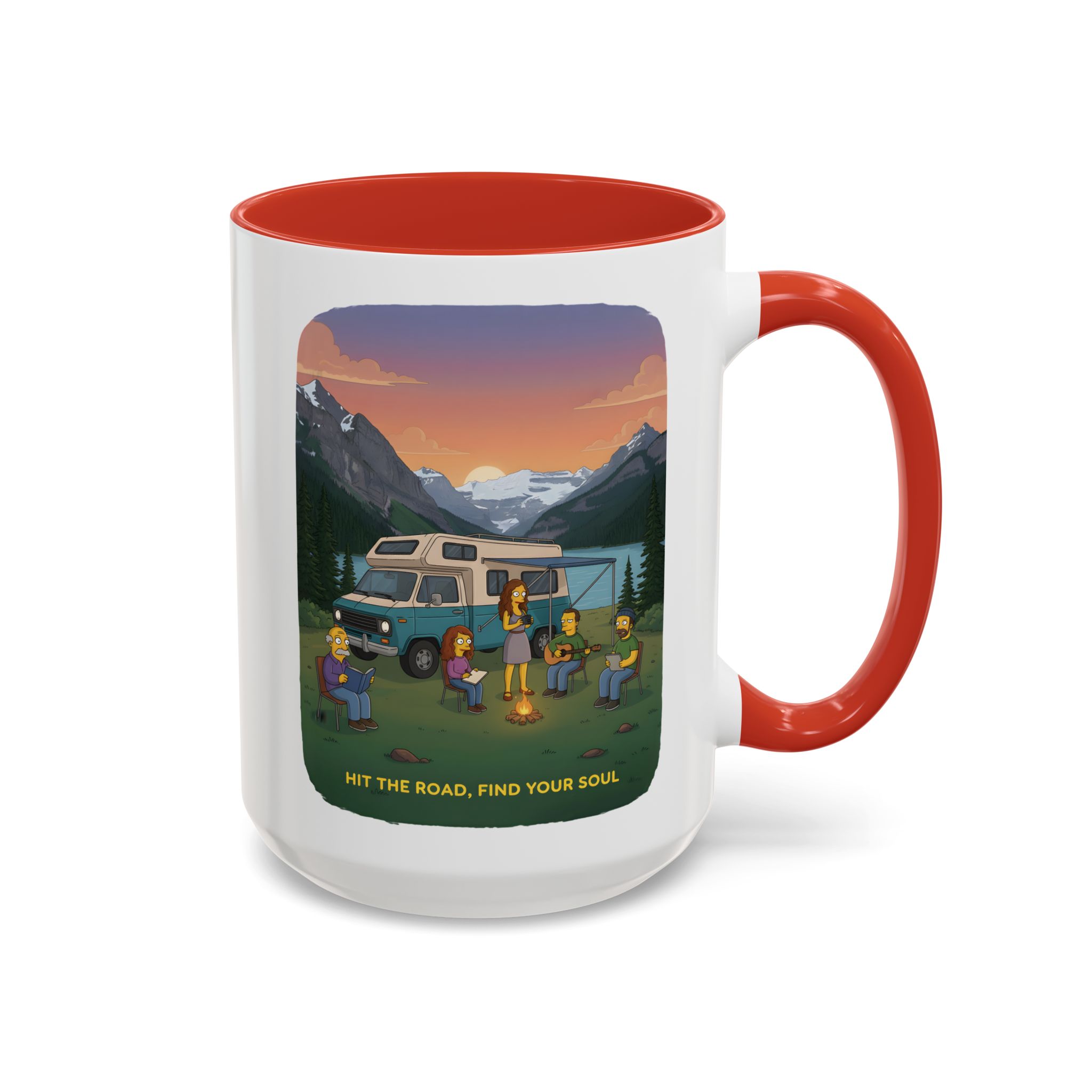 Accent Coffee Mug (11, 15oz) — "Hit The Road-Find Your Soul" Design Sitcom-Line