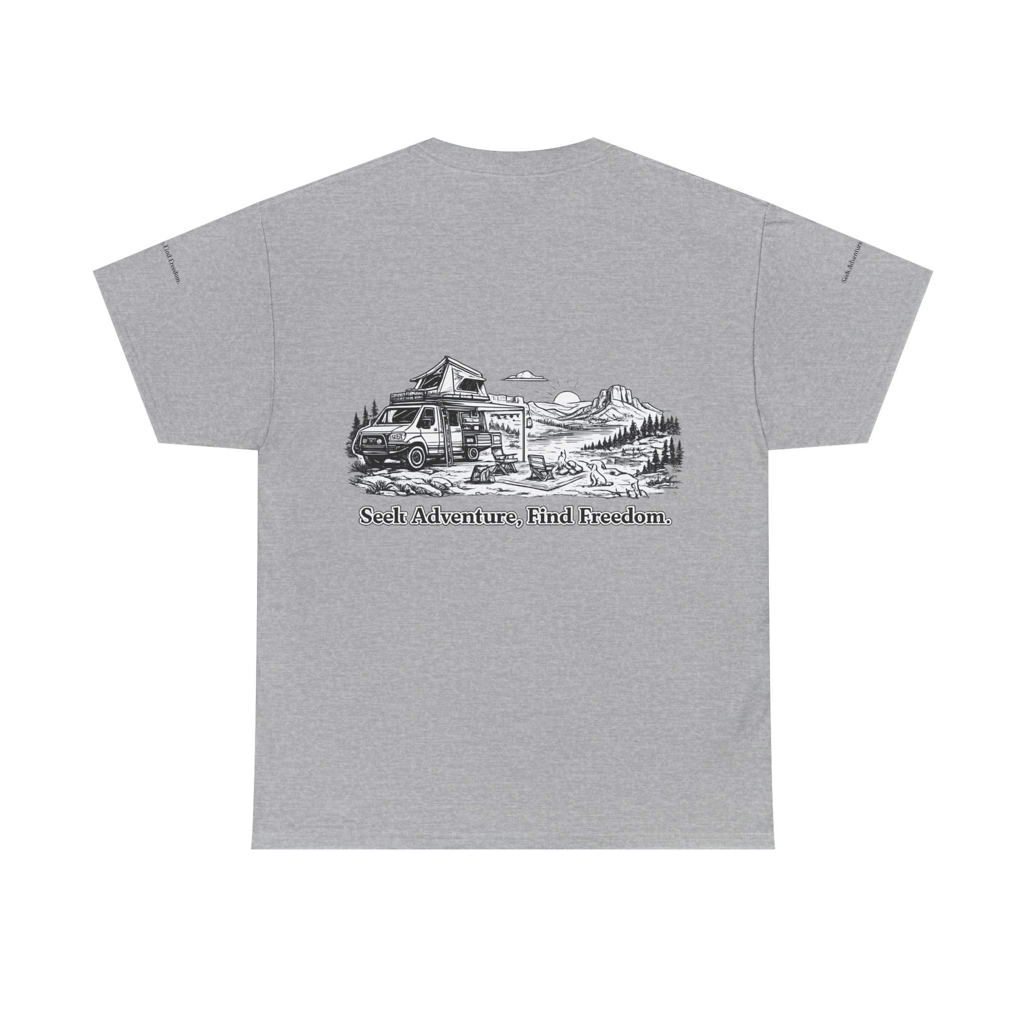 244774666022120289_2048.jpeg Unisex Heavy Cotton Tee — "Seek Adventure, Find Freedom" Design Minimal-Line