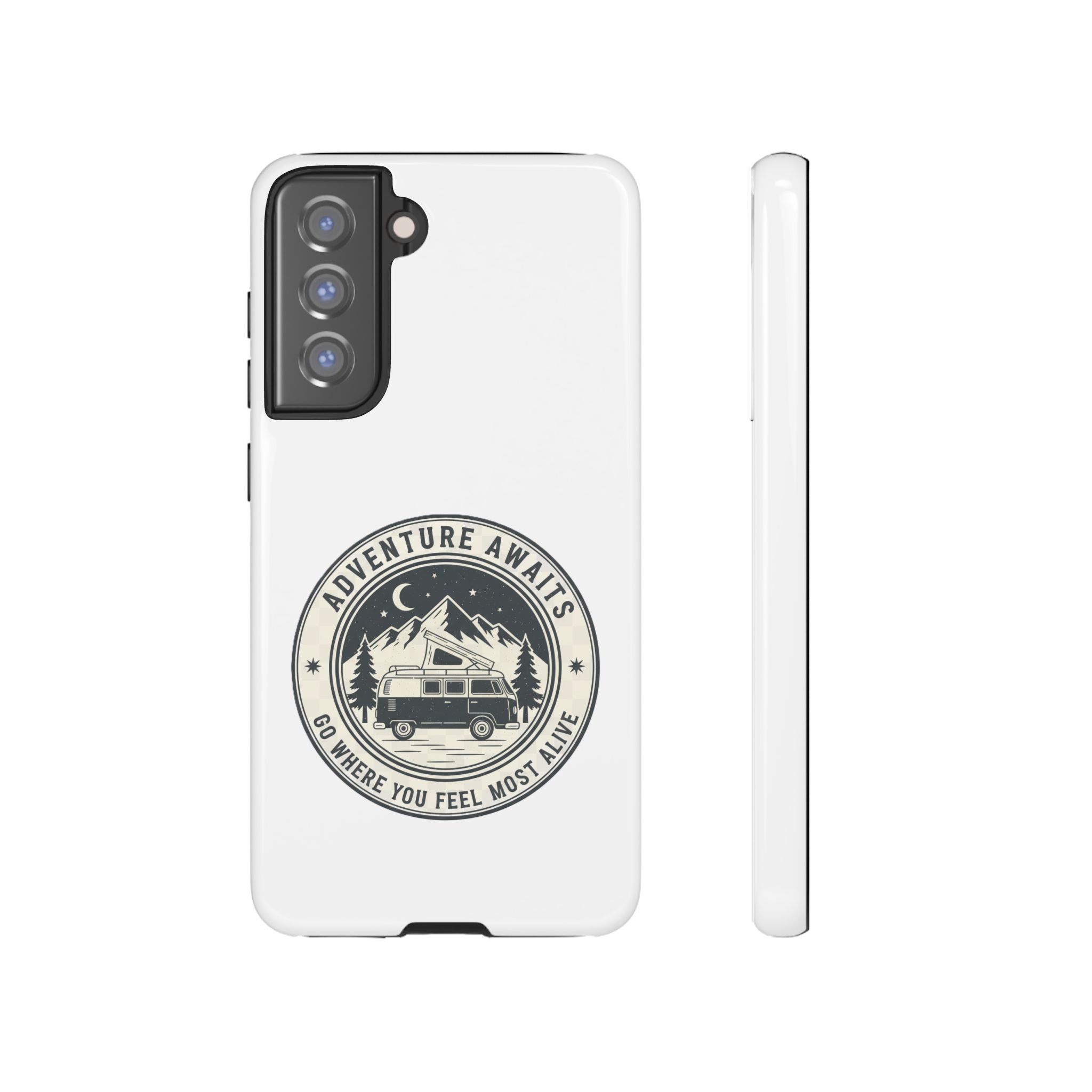 Phone Case — "Adventure Awaits-Go Where You Feel Most Alive" Camper Van Design