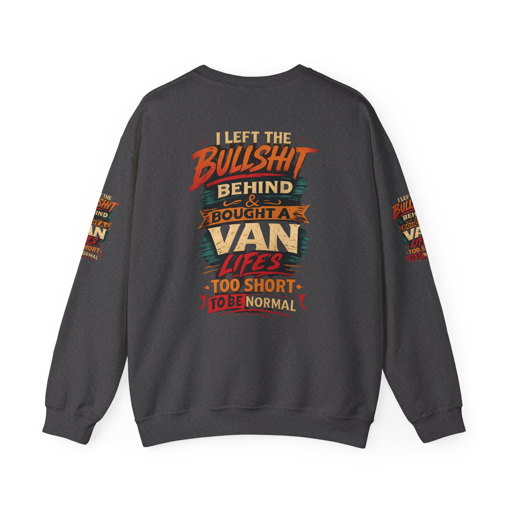 Unisex Heavy Blend™ Crewneck Sweatshirt — "I Left The Bullshit" Design F**K-Line