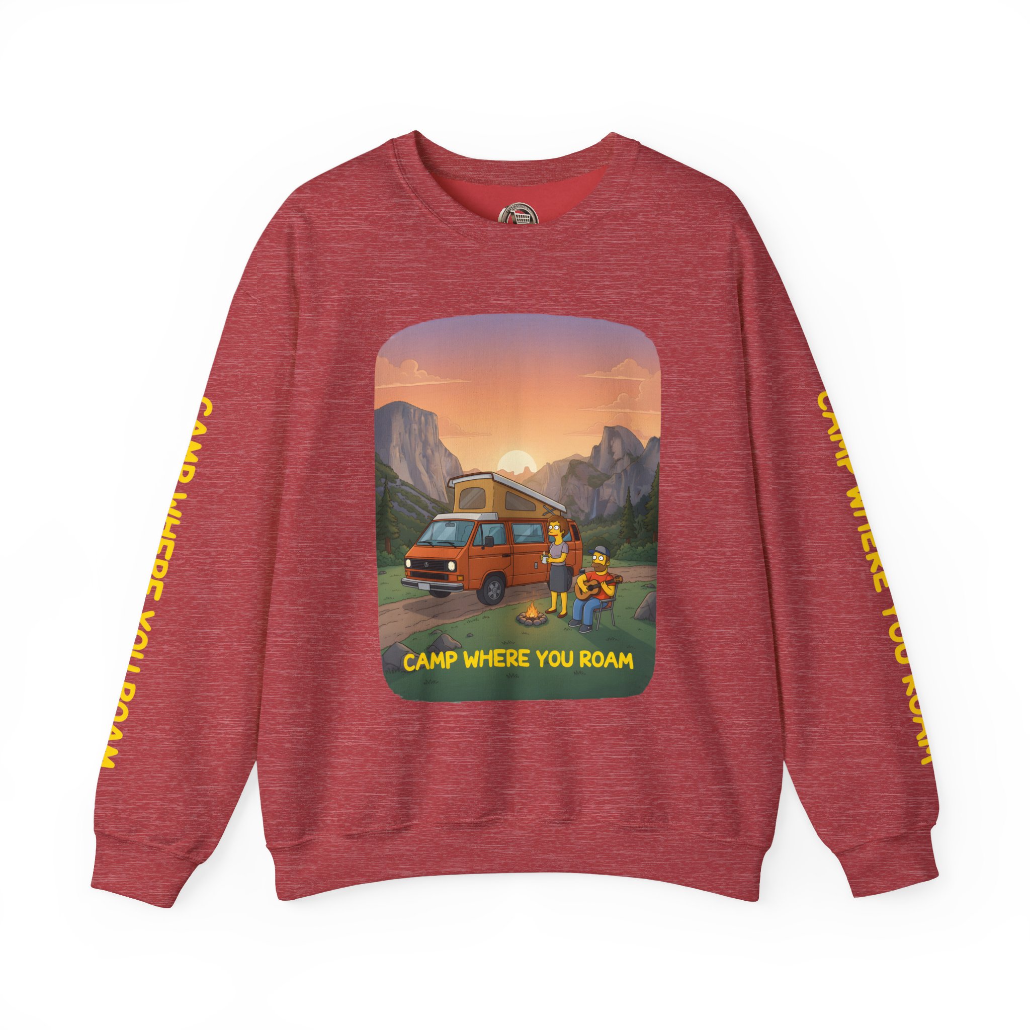 Unisex Heavy Blend™ Crewneck Sweatshirt — "Camp Where You Roam" Design Sitcom-Line