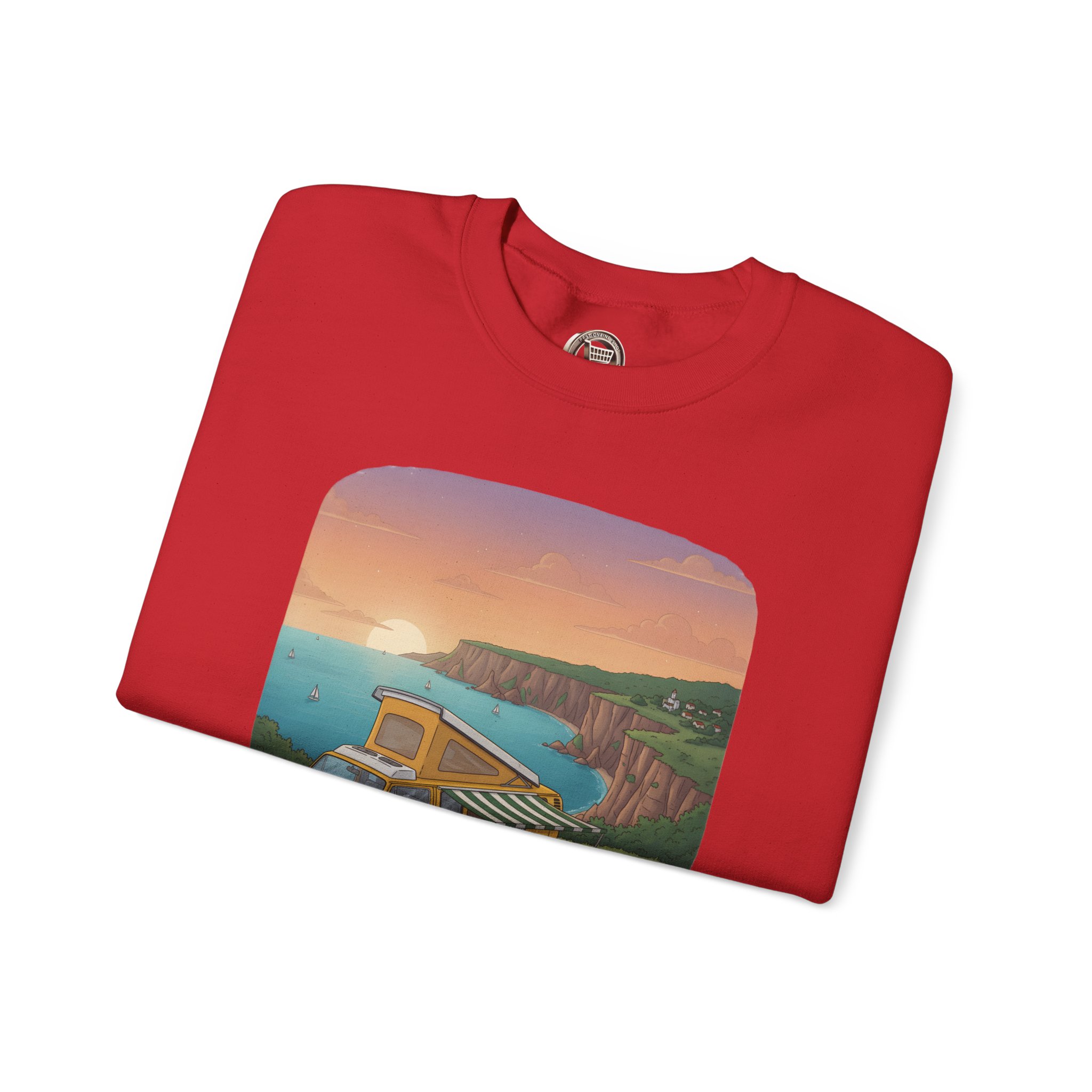 Unisex Heavy Blend™ Crewneck Sweatshirt — "The World Awaits" Design Sitcom-Line