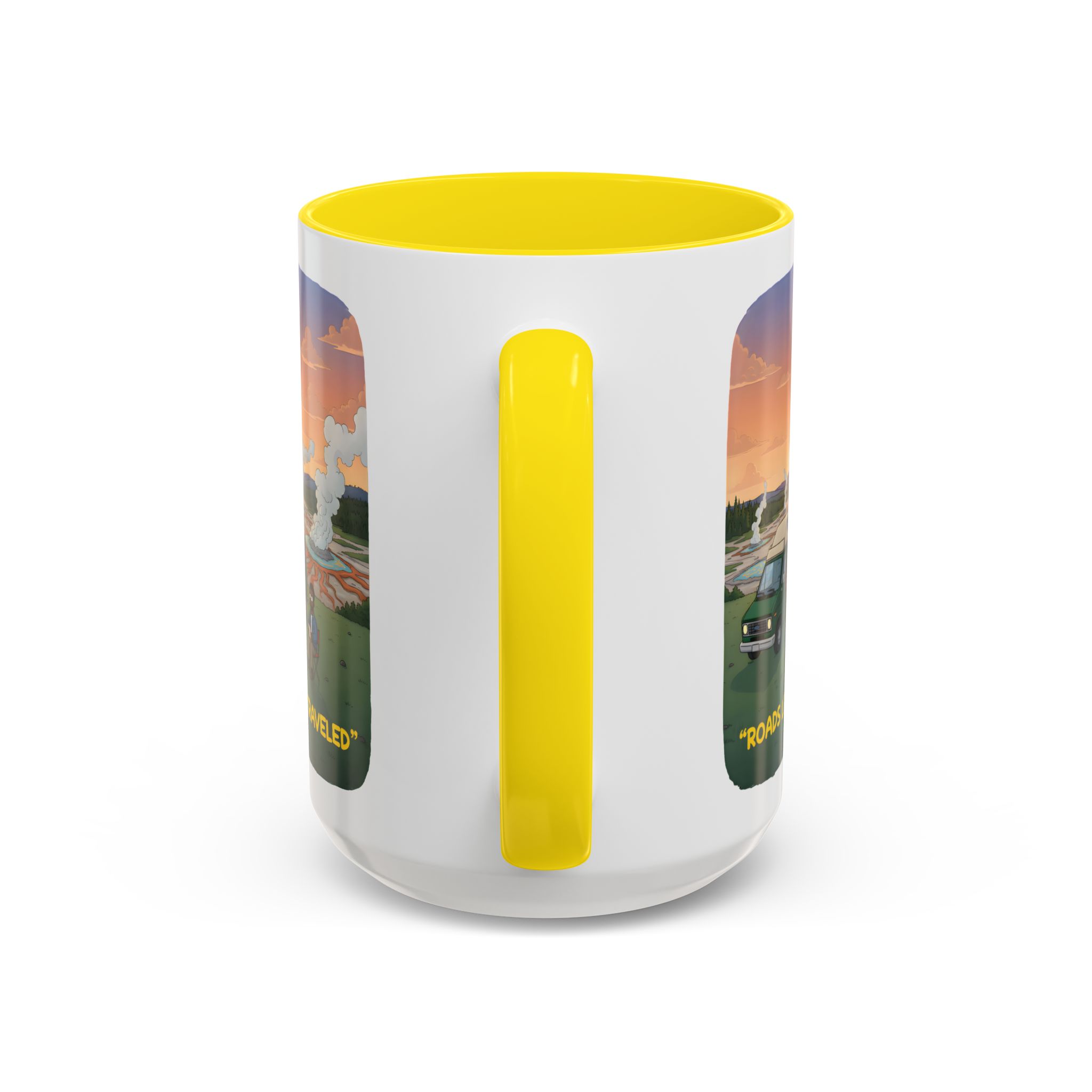 Accent Coffee Mug (11, 15oz) — "Roads Less Traveled" Design Sitcom-Line