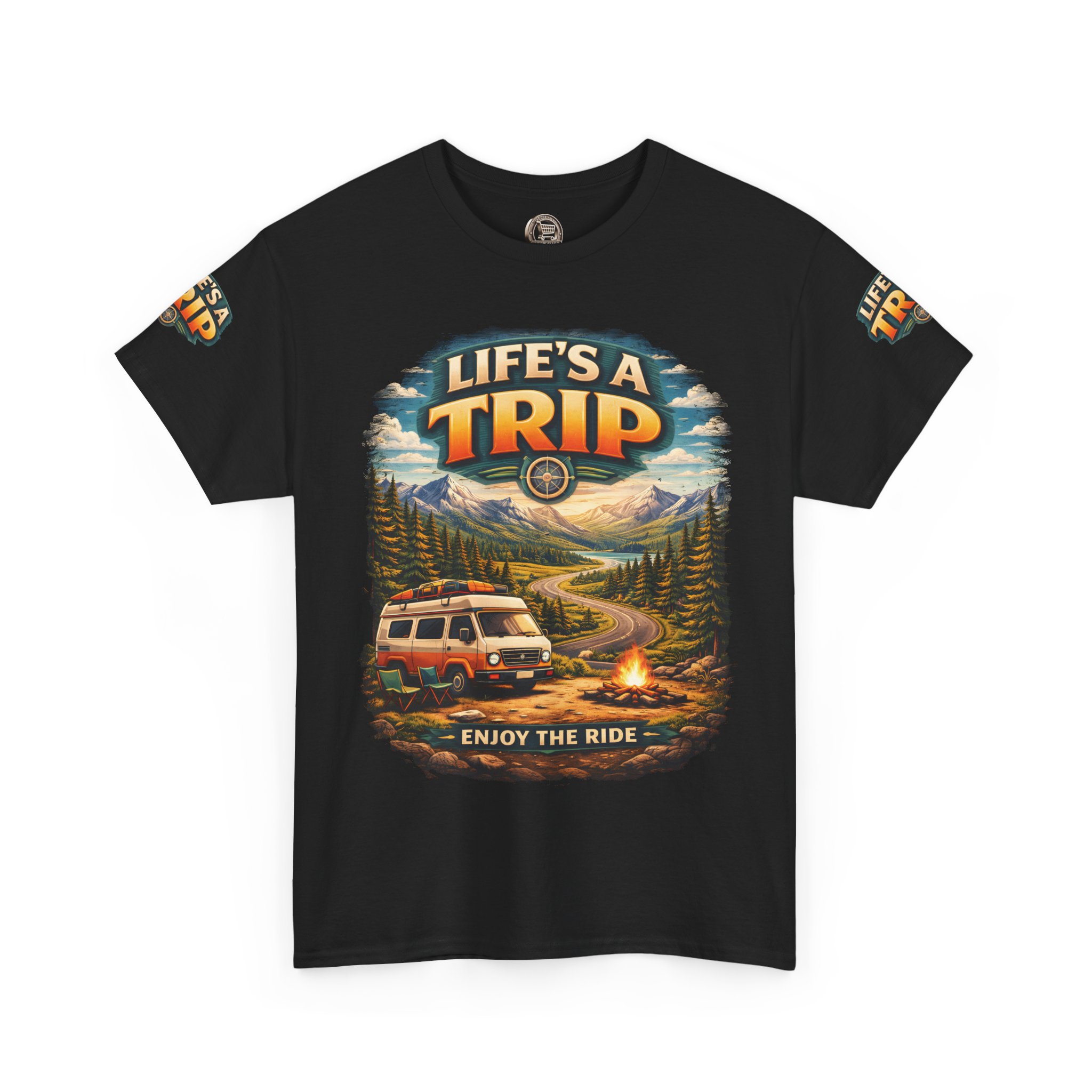2479076382748172029_2048.jpeg Unisex Heavy Cotton Tee — "Live´s A Trip-Enjoy The Ride" Design Scenic-Line