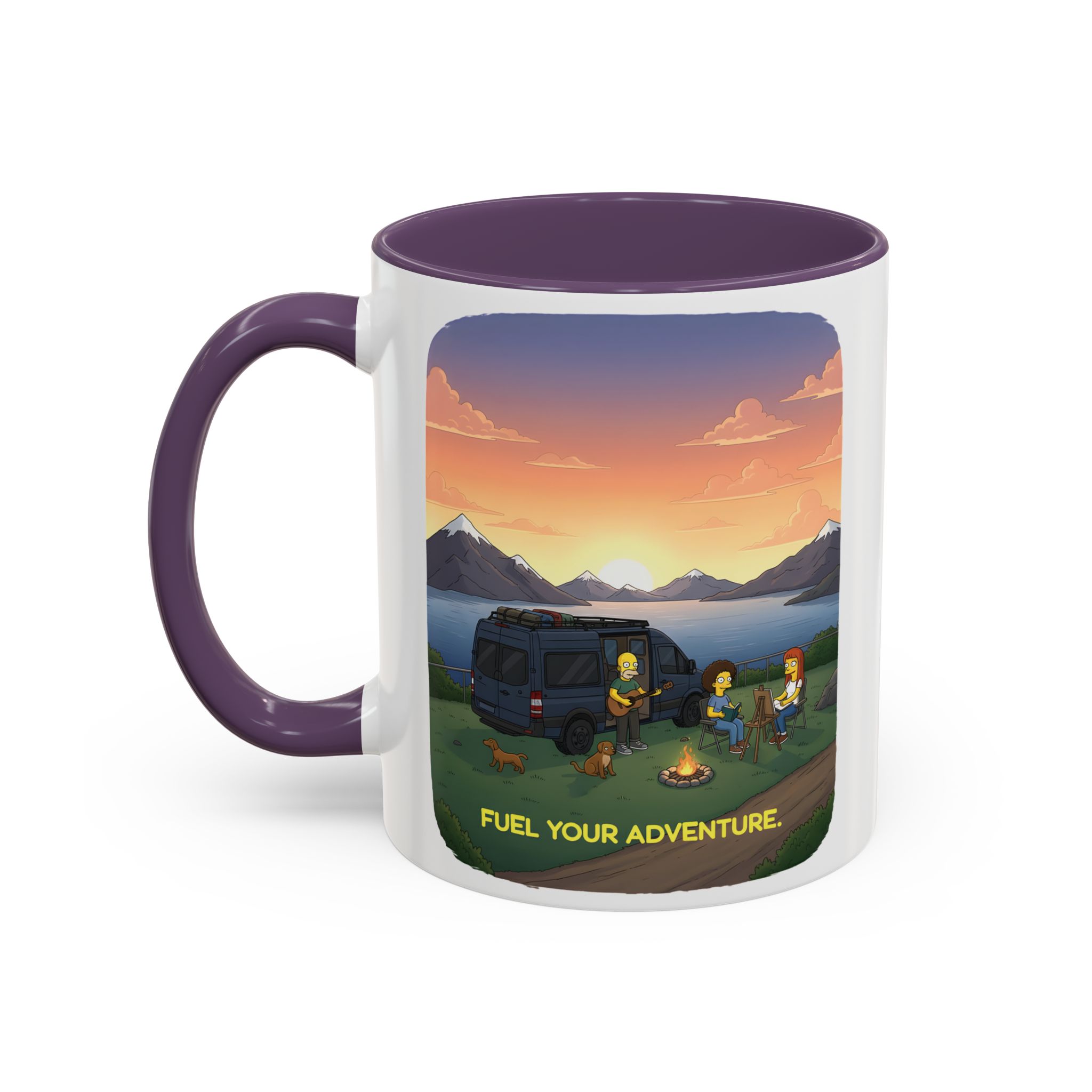 Accent Coffee Mug (11, 15oz) — "Fuel Your Adventure" Design Sitcom-Line