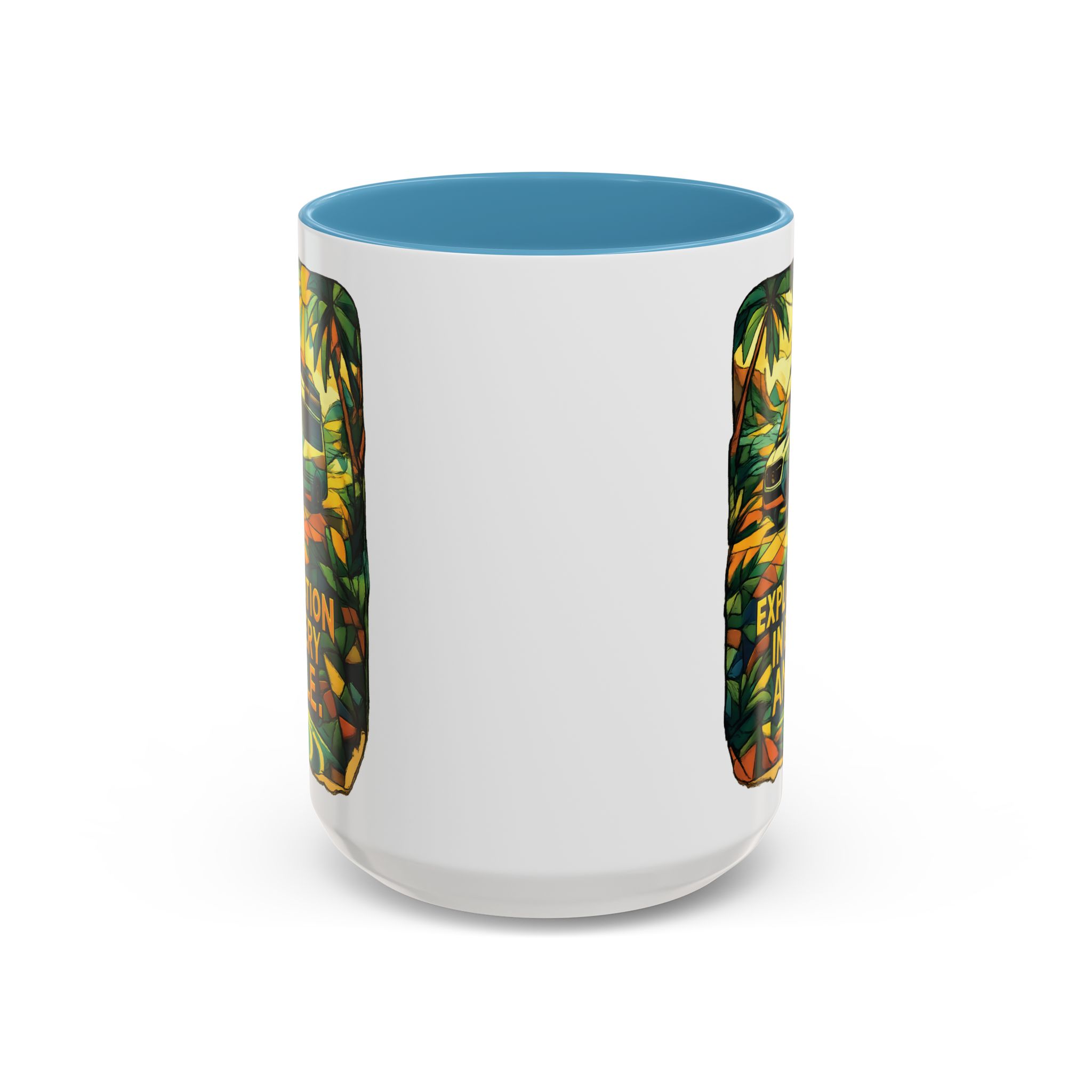 Accent Coffee Mug (11, 15oz) — "Exploration In Every Angle" Design Cubic-Line