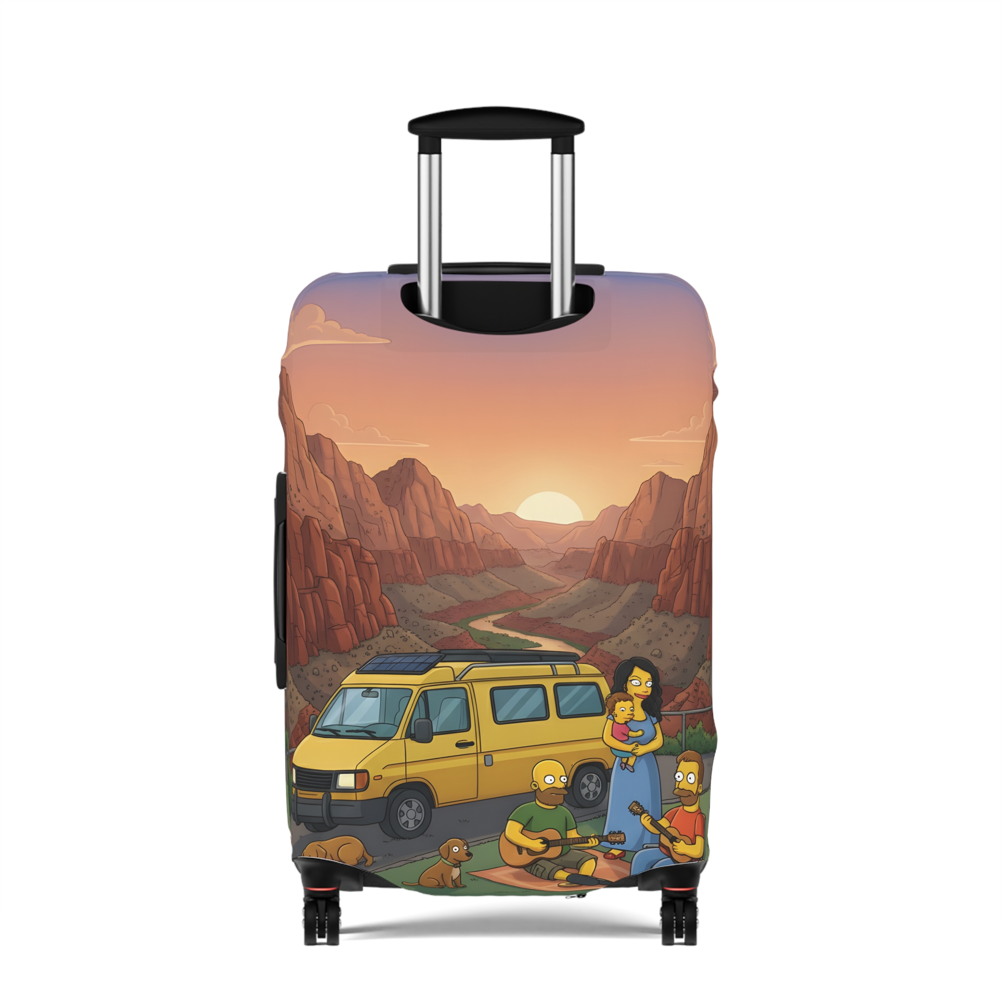 Luggage Cover — Adventure Camper Sketch Travel Suitcase(Design Sitcom-Line)
