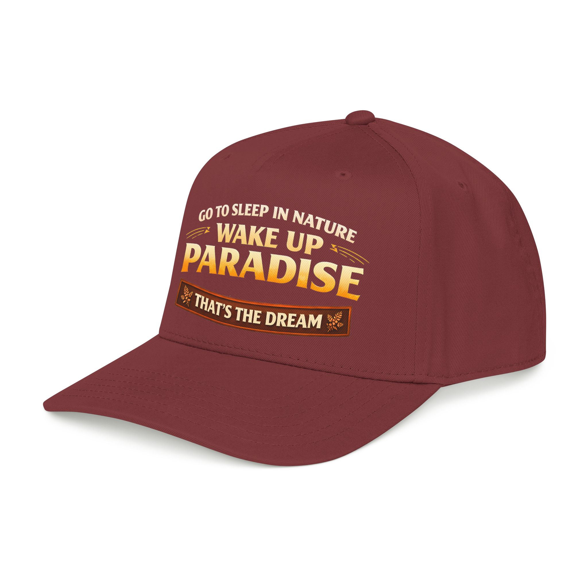 Baseball Cap - "Go sleep Nature-Wake Up Paradise" Design Scenic-Line