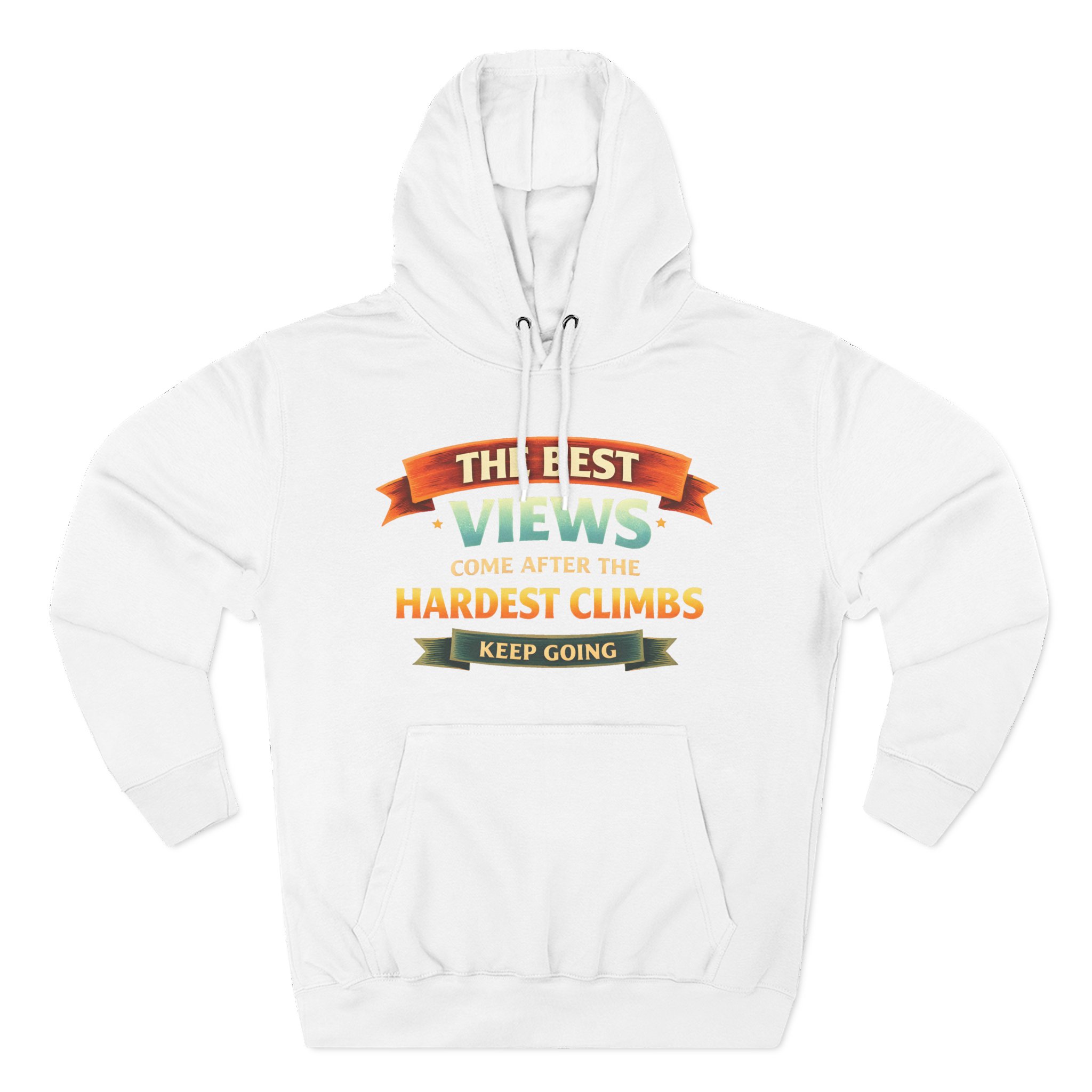 Three-Panel Fleece Hoodie - "The Best Views" Design Scenic-Line