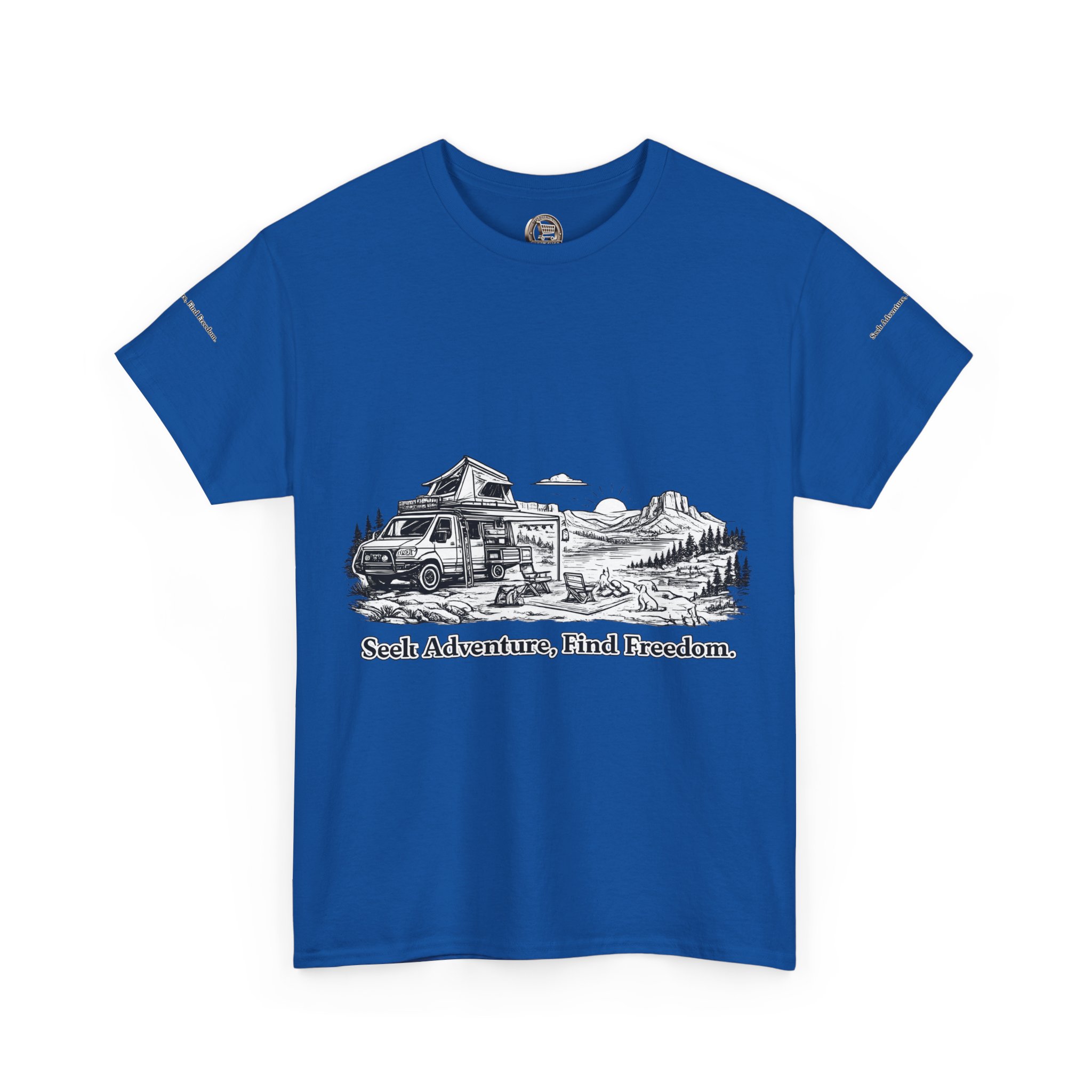 2500846636048510373_2048.jpeg Unisex Heavy Cotton Tee — "Seek Adventure, Find Freedom" Design Minimal-Line