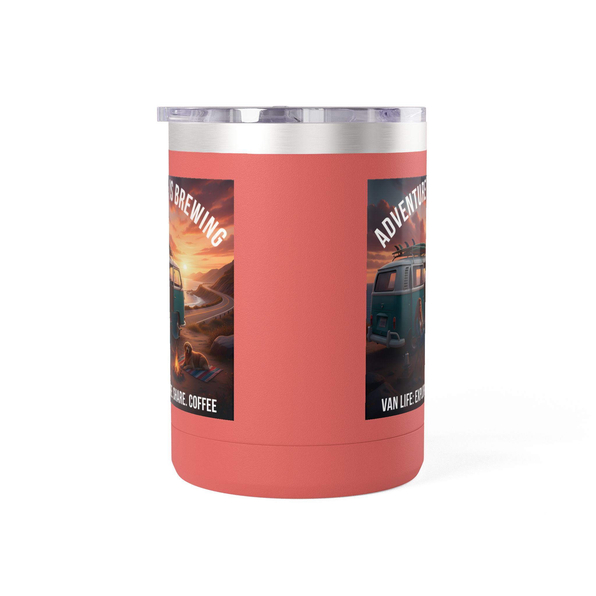 Coffee Mug Tumbler, 15oz-- "Adventure Is Brewing"