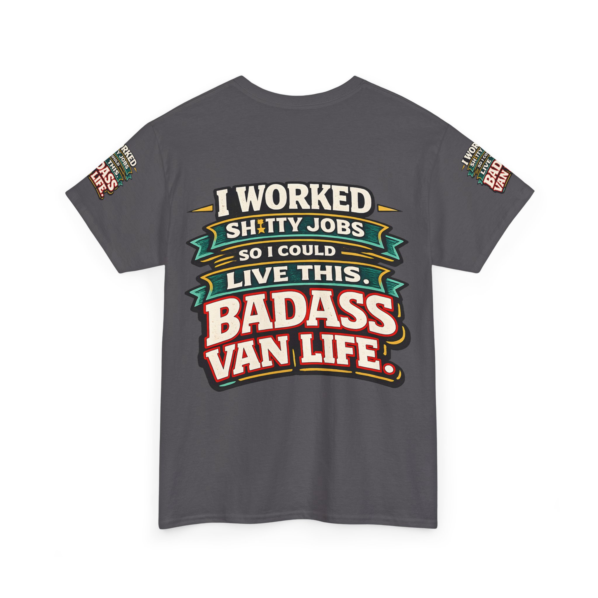 Unisex Heavy Cotton Tee — "I Worked Shitty Jobs" Design F**K-Line