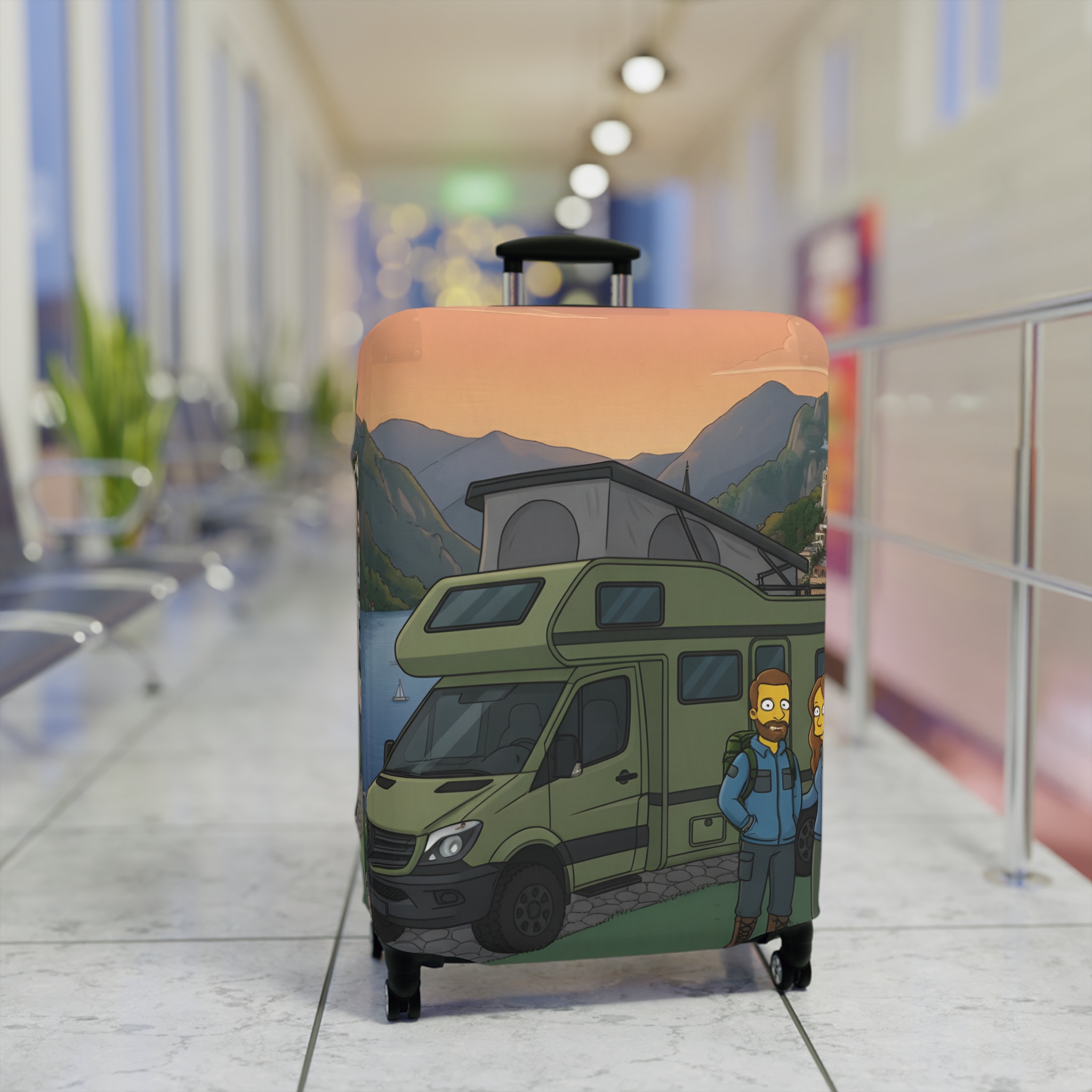 2510680530191559273_2048.jpeg Luggage Cover — Adventure Camper Sketch Travel Suitcase(Design Sitcom-Line)