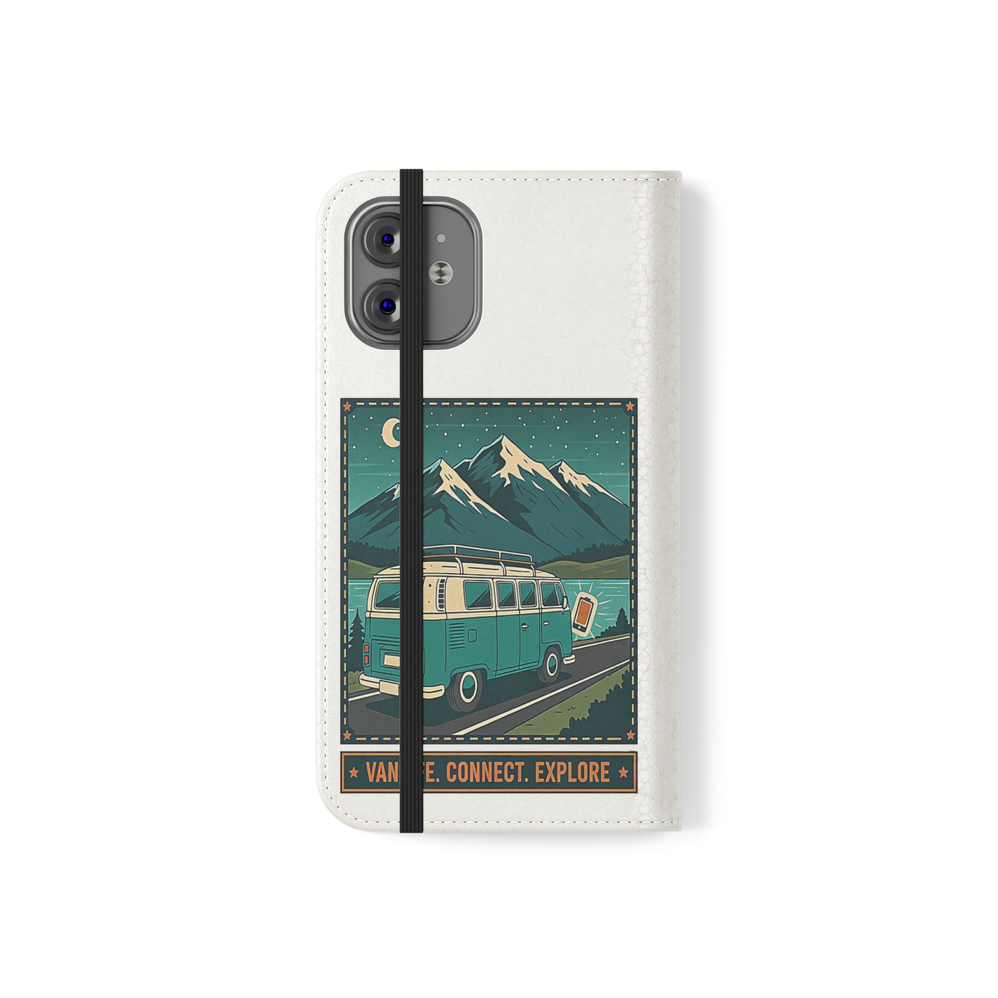 Flip Phone Case — “WiFi Where the Roam Is” Vanlife Wallet Case