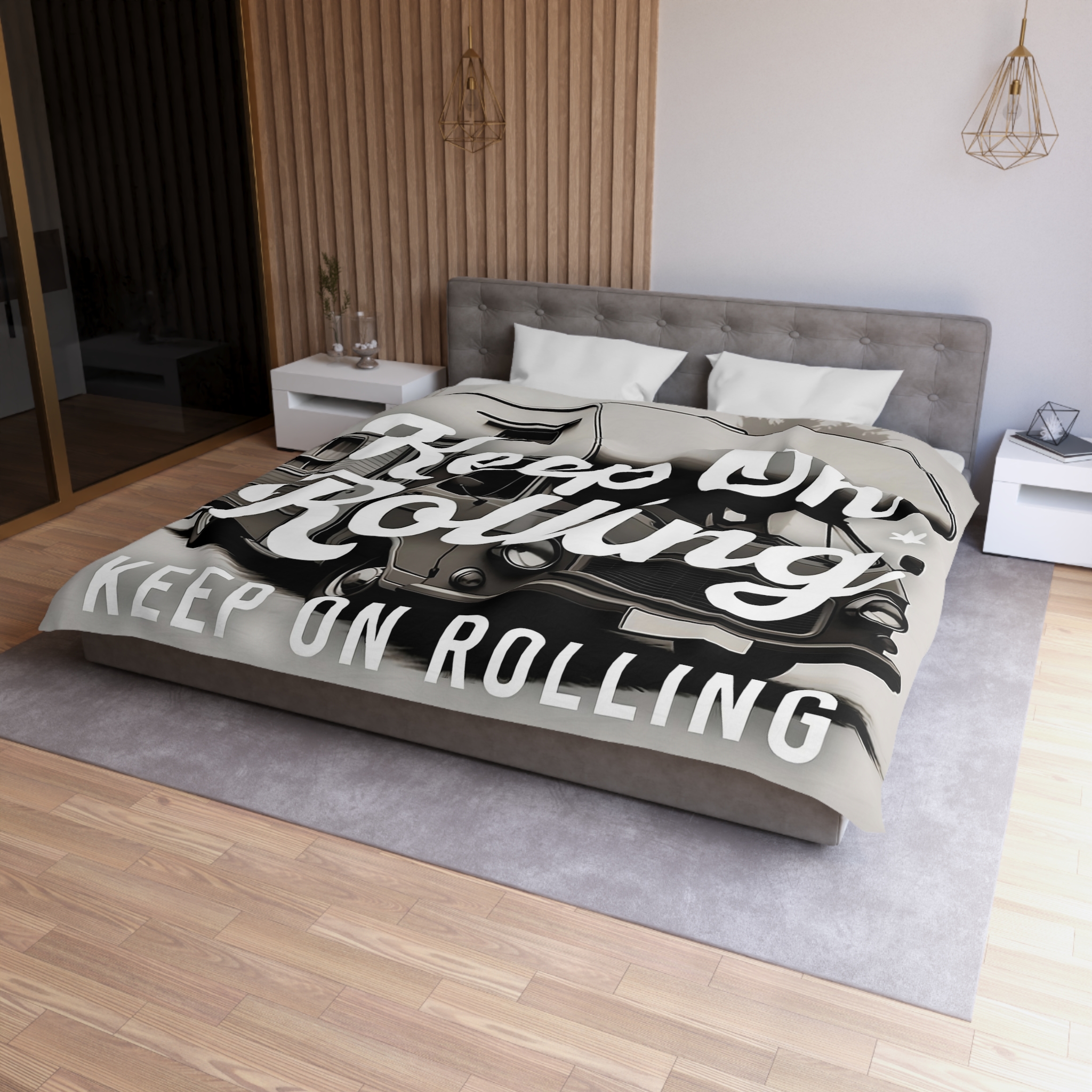 Duvet Cover — "Keep On Rolling" Retro Motorhome Bedding