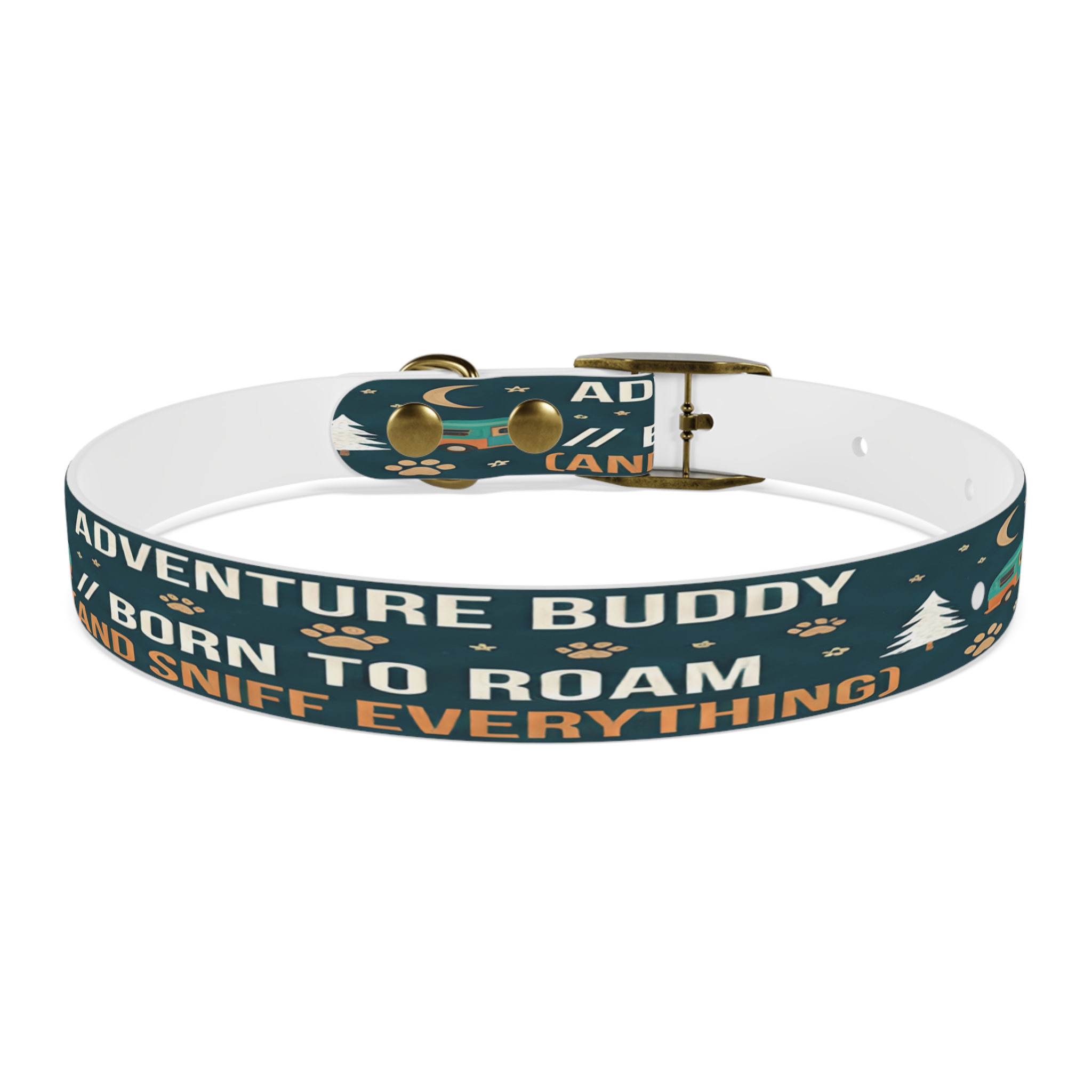 2515395162824387783_4096.jpeg Dog Collar — 'Born to Roam (and Sniff Everything)' Outdoor Pet Collar
