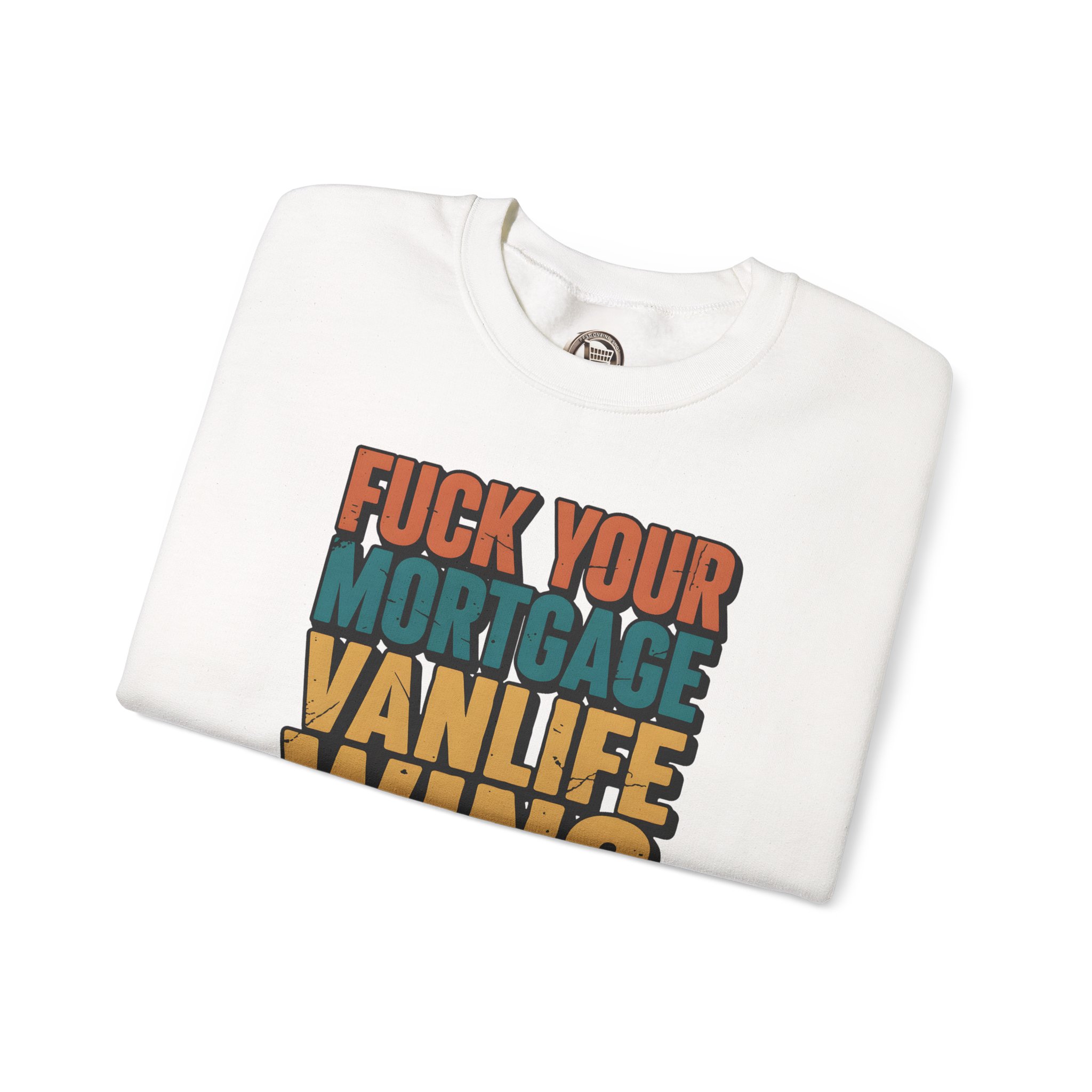 Unisex Heavy Blend™ Crewneck Sweatshirt — "Fuck Your Mortgage" Design F**K-Line