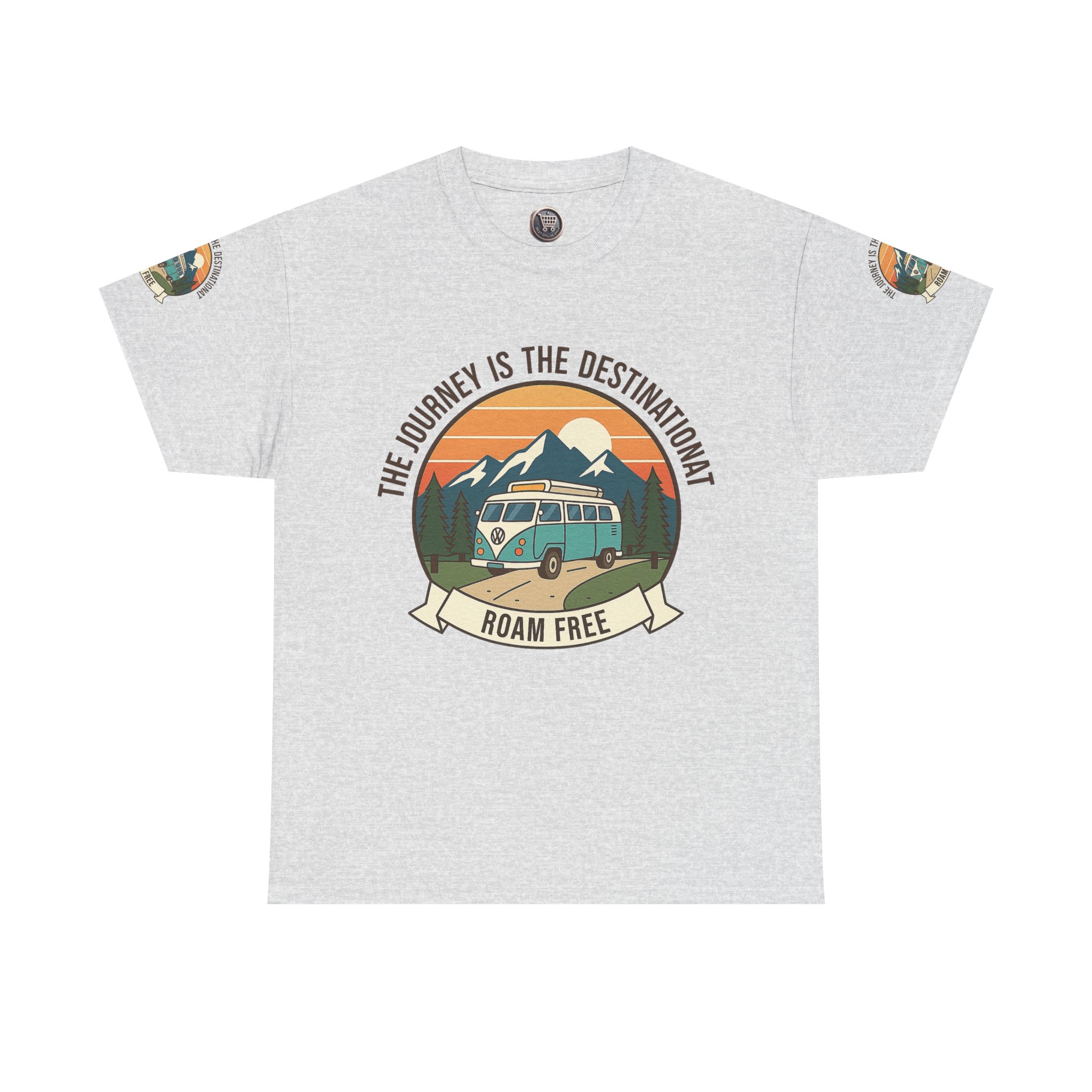 Unisex Heavy Cotton Tee — "The Journey Is The Destination" Roam Free Travel Shirt