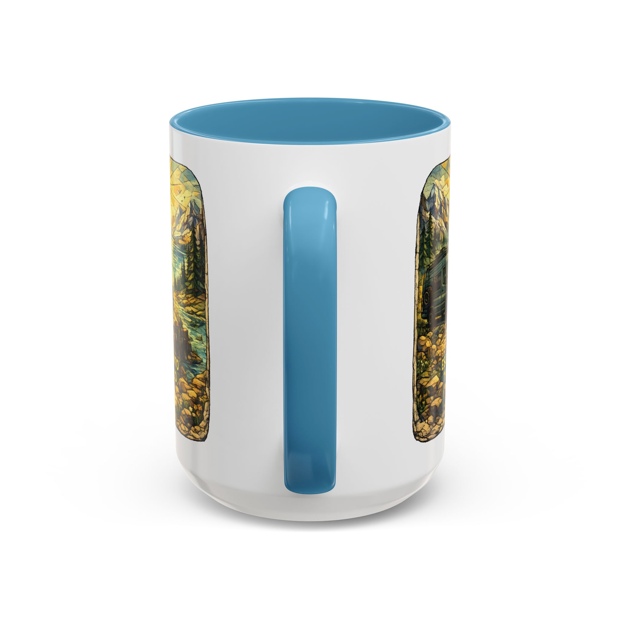 Accent Coffee Mug (11, 15oz) — "Escape Into The Wild" Design Cubic-Line