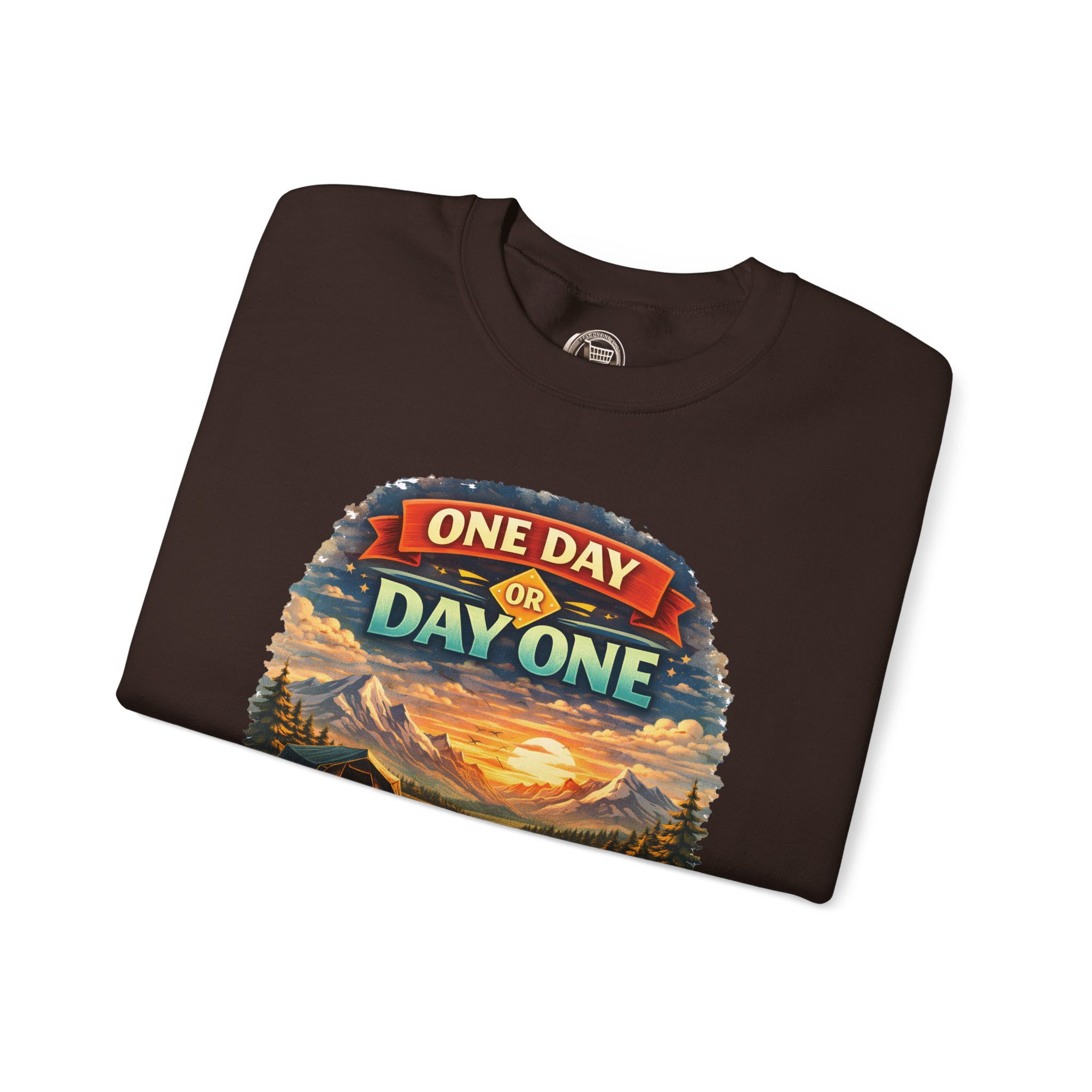 Unisex Heavy Blend™ Crewneck Sweatshirt — "One Day Or Day One" Design Scenic-Line