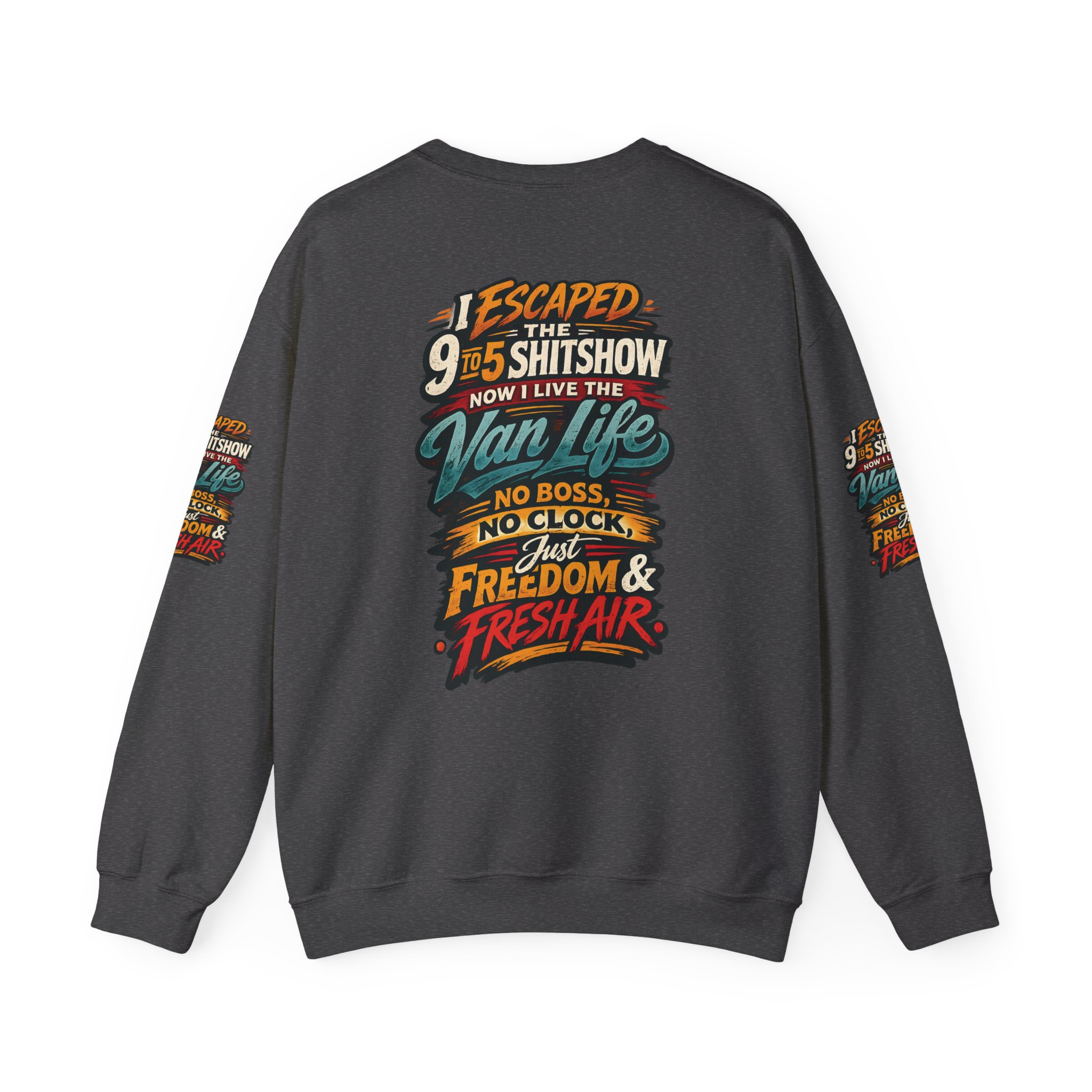 2532022460348399877_2048.jpeg Unisex Heavy Blend™ Crewneck Sweatshirt — "I Escaped The 9 To 5" Design F**K-Line