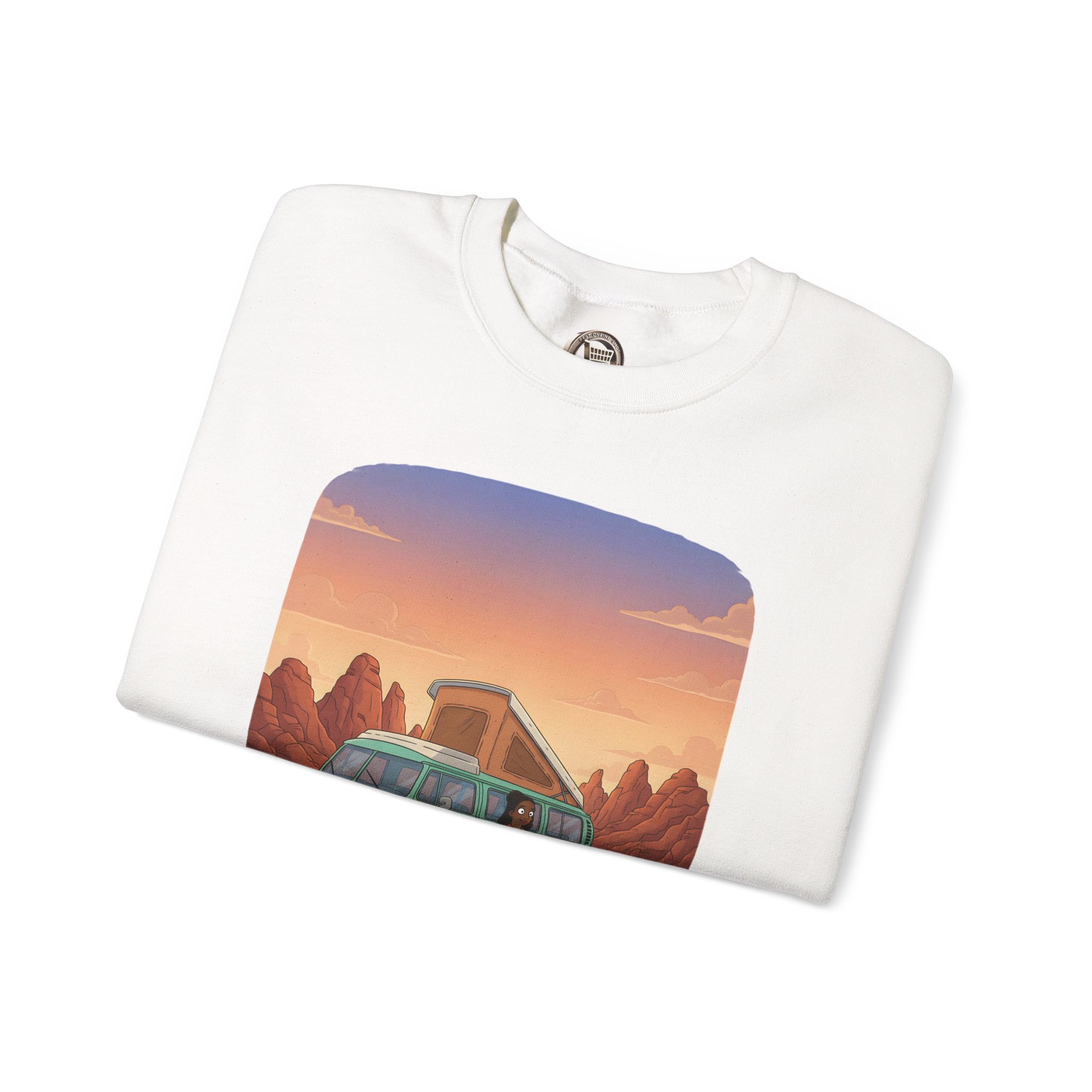 2534867331310260431_2048.jpeg Unisex Heavy Blend™ Crewneck Sweatshirt — "Adventure Awaits Beyond The Road" Design Sitcom-Line