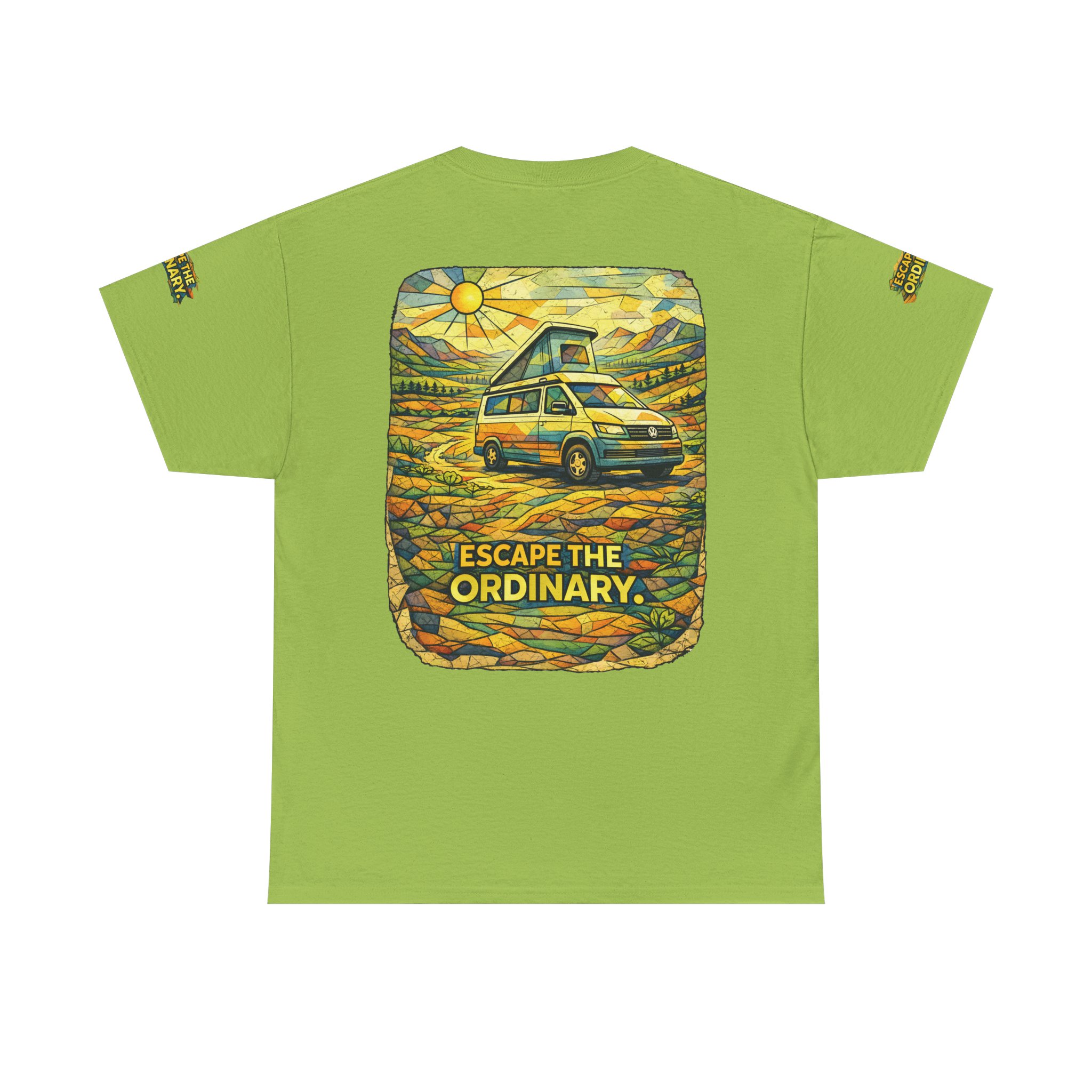 253903033922289713_2048.jpeg Unisex Heavy Cotton Tee — "Escape The Ordinary" Design Cubic-Line