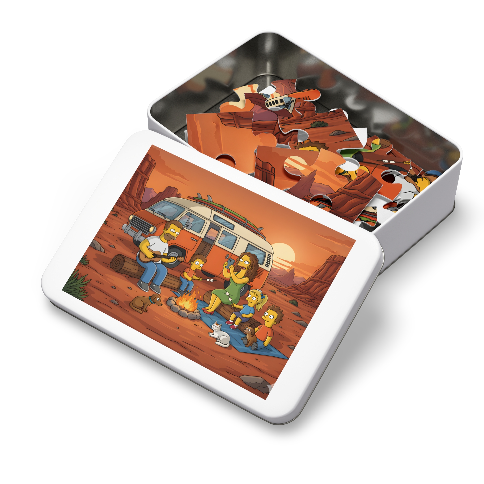 Jigsaw Puzzle with Tin — Sunset Van Adventure