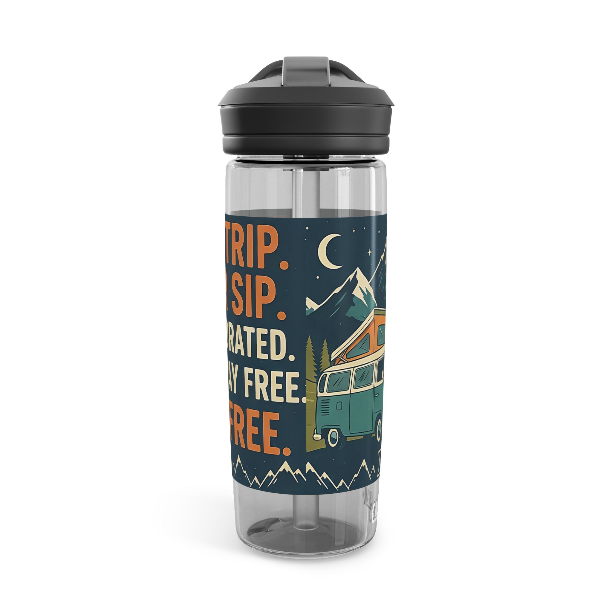 Water Bottle — CamelBak Eddy 20/25oz, "Road. Water. Stay Wild."