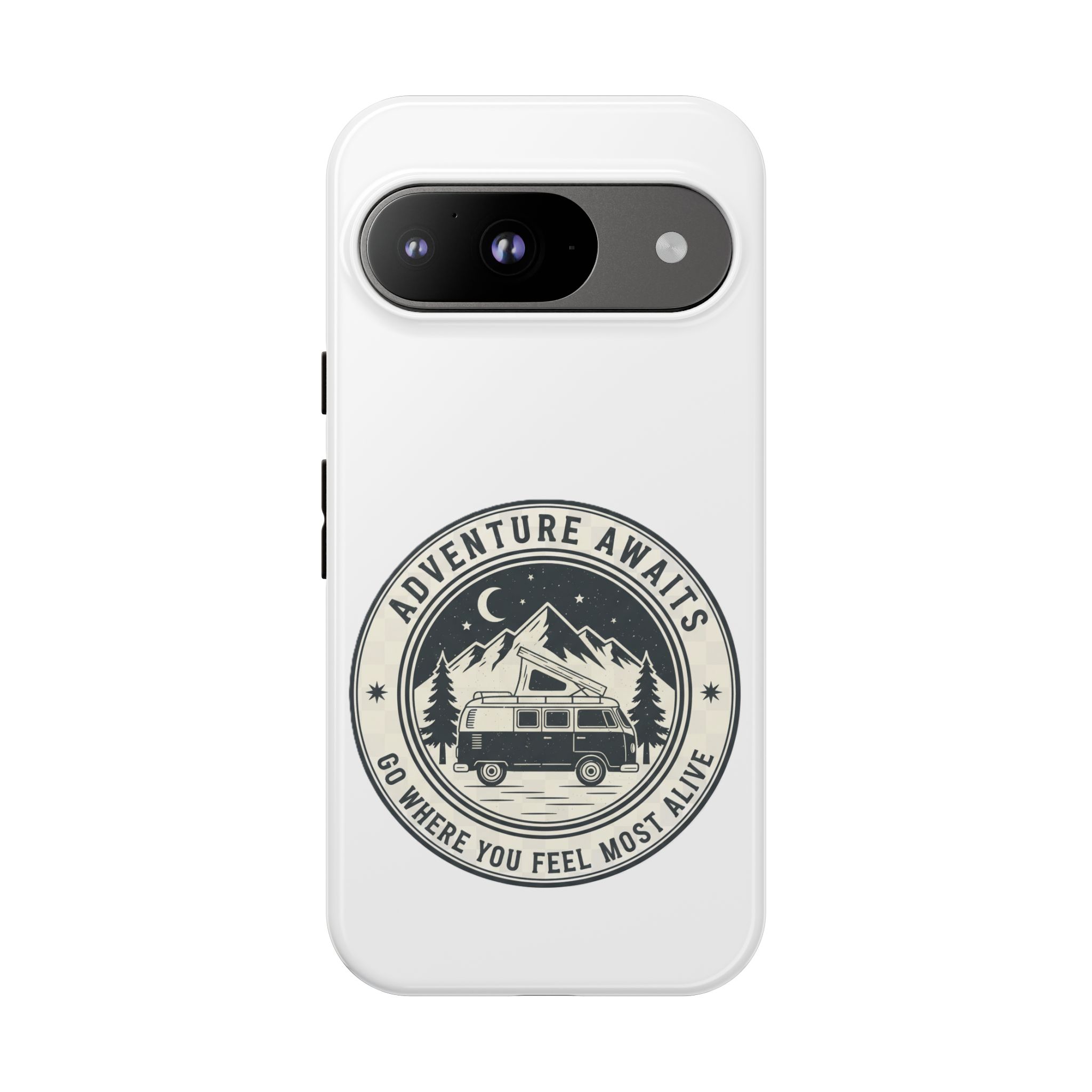 Phone Case — "Adventure Awaits-Go Where You Feel Most Alive" Camper Van Design