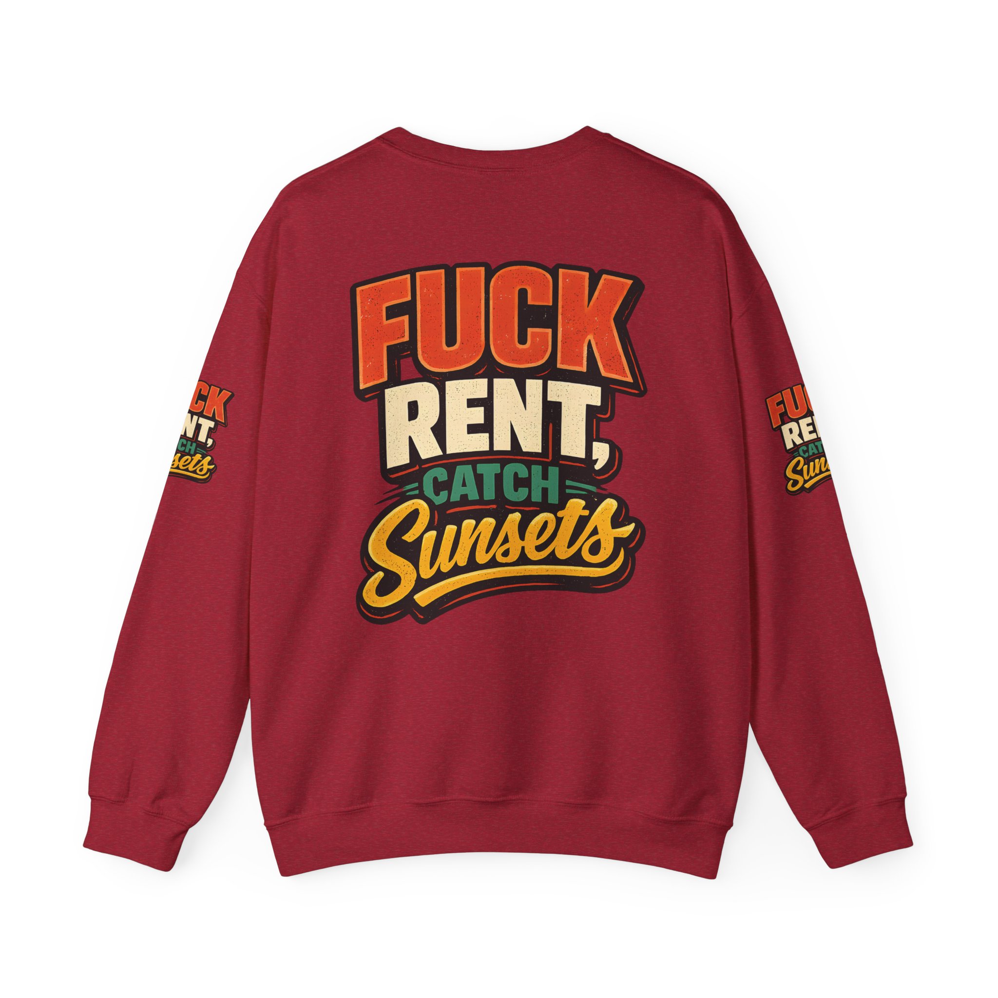 2559822302440075428_2048.jpeg Unisex Heavy Blend™ Crewneck Sweatshirt — "Fuck Rent Catch Sunsets" Design F**K-Line